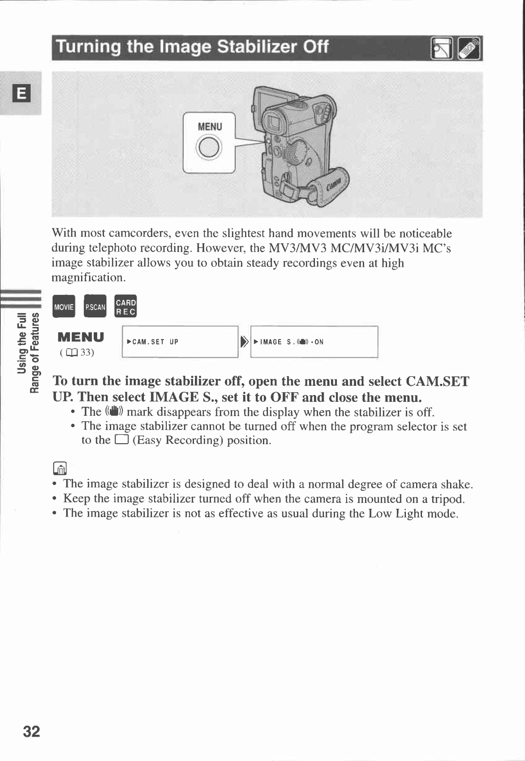 Canon 3 MC, MV3, MV 3 i manual 