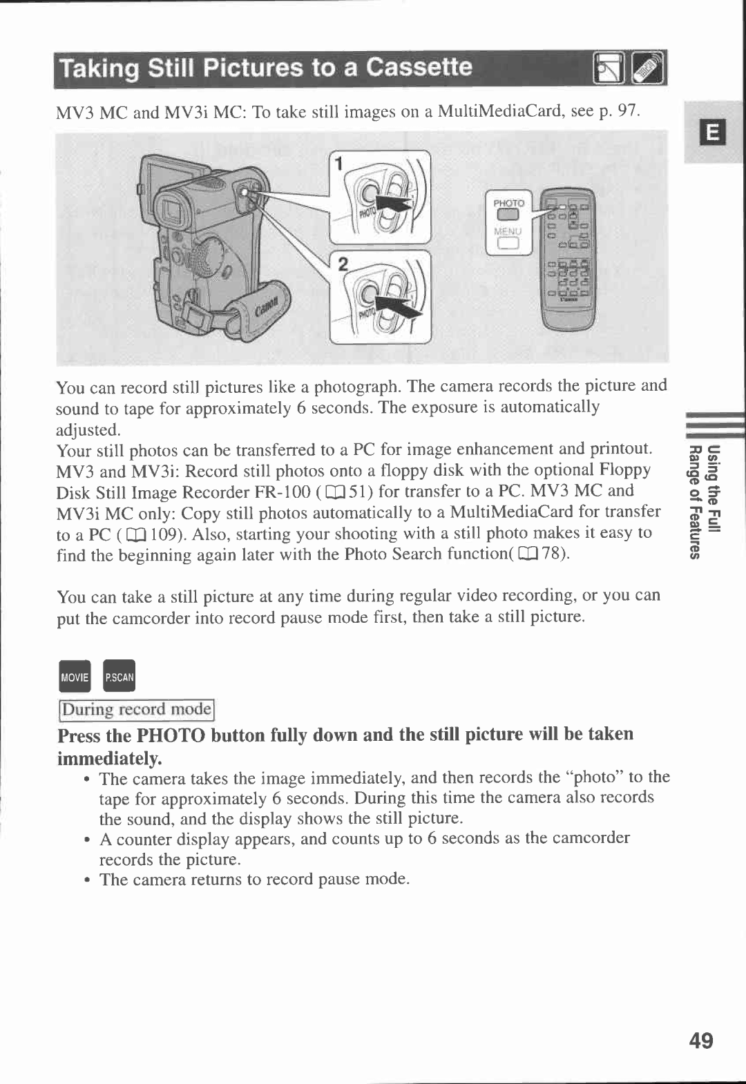 Canon MV 3 i, MV3, 3 MC manual 