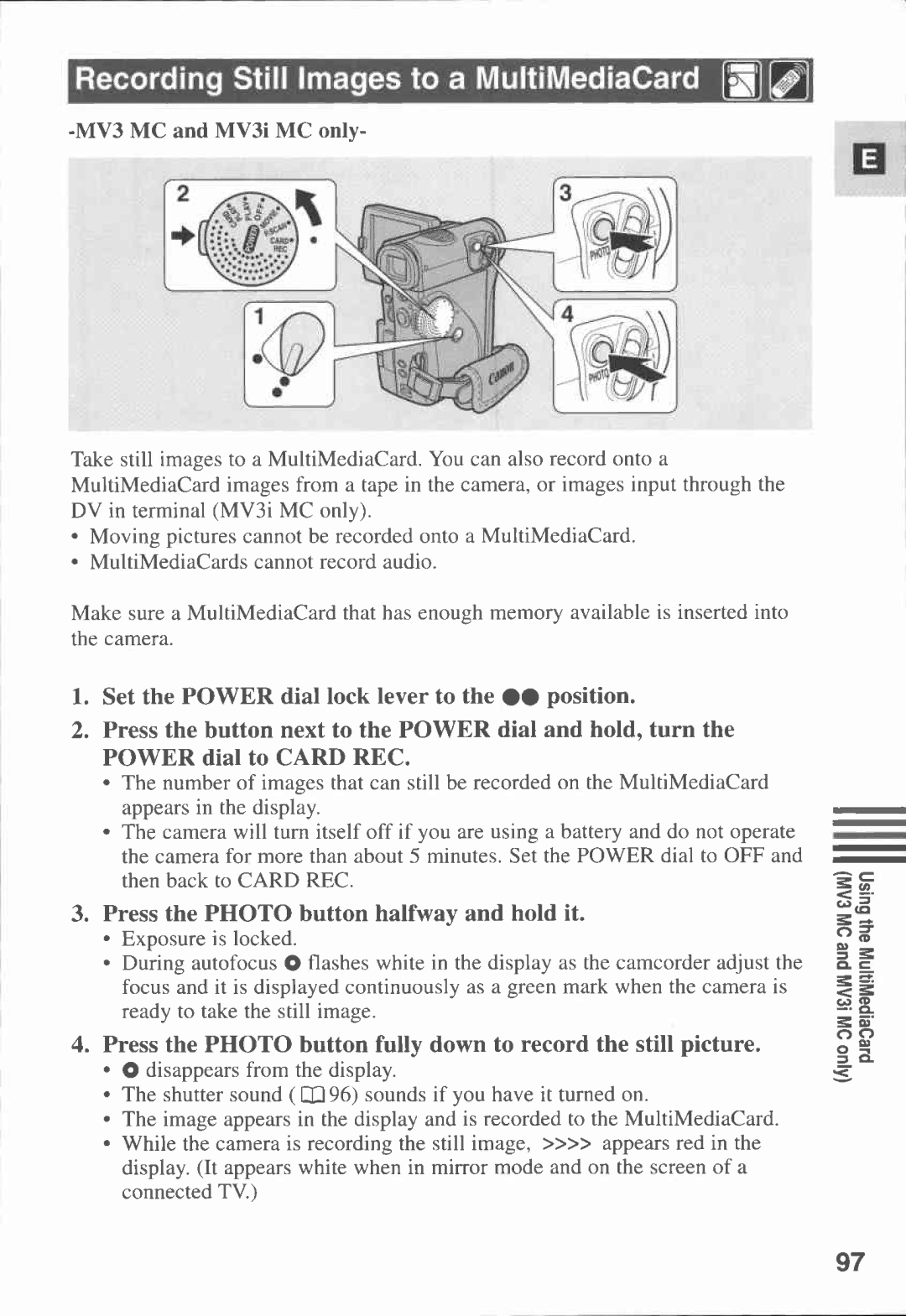 Canon MV 3 i, MV3, 3 MC manual 