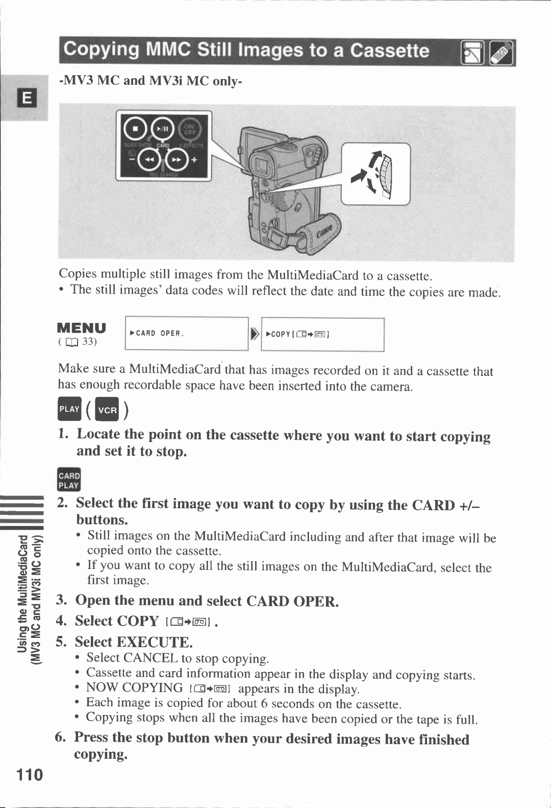 Canon 3 MC, MV3, MV 3 i manual 