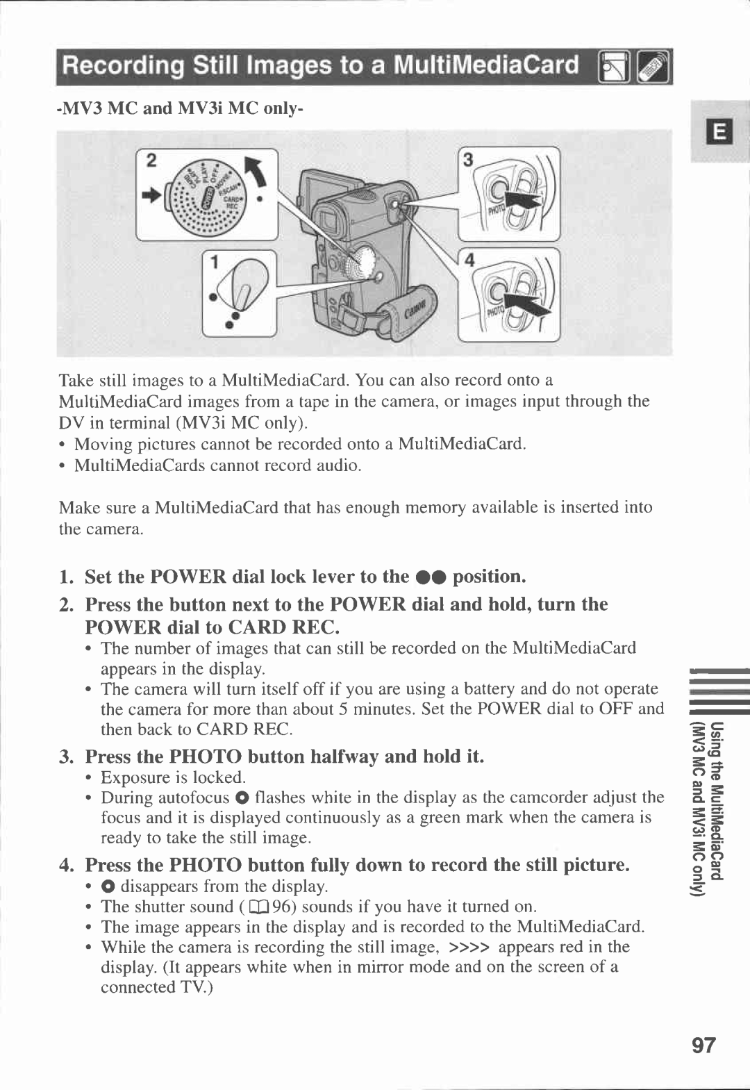 Canon MV 3 i, MV3, 3 MC manual 