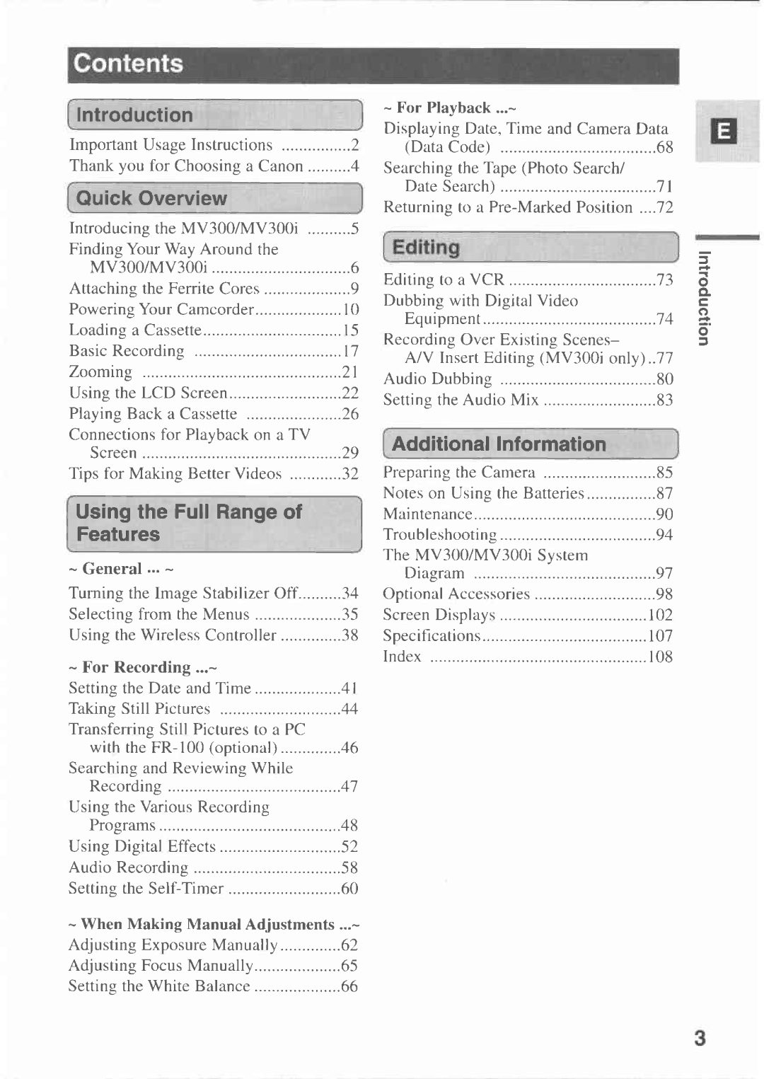 Canon MV300 manual 