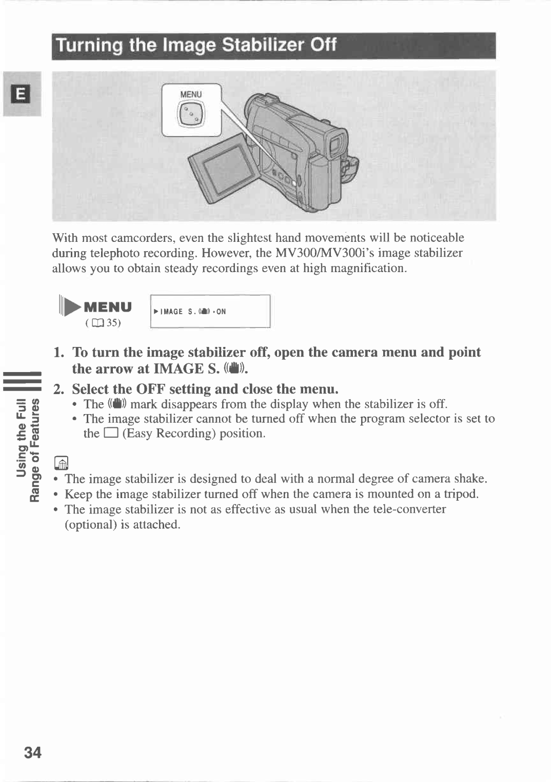 Canon MV300 manual 