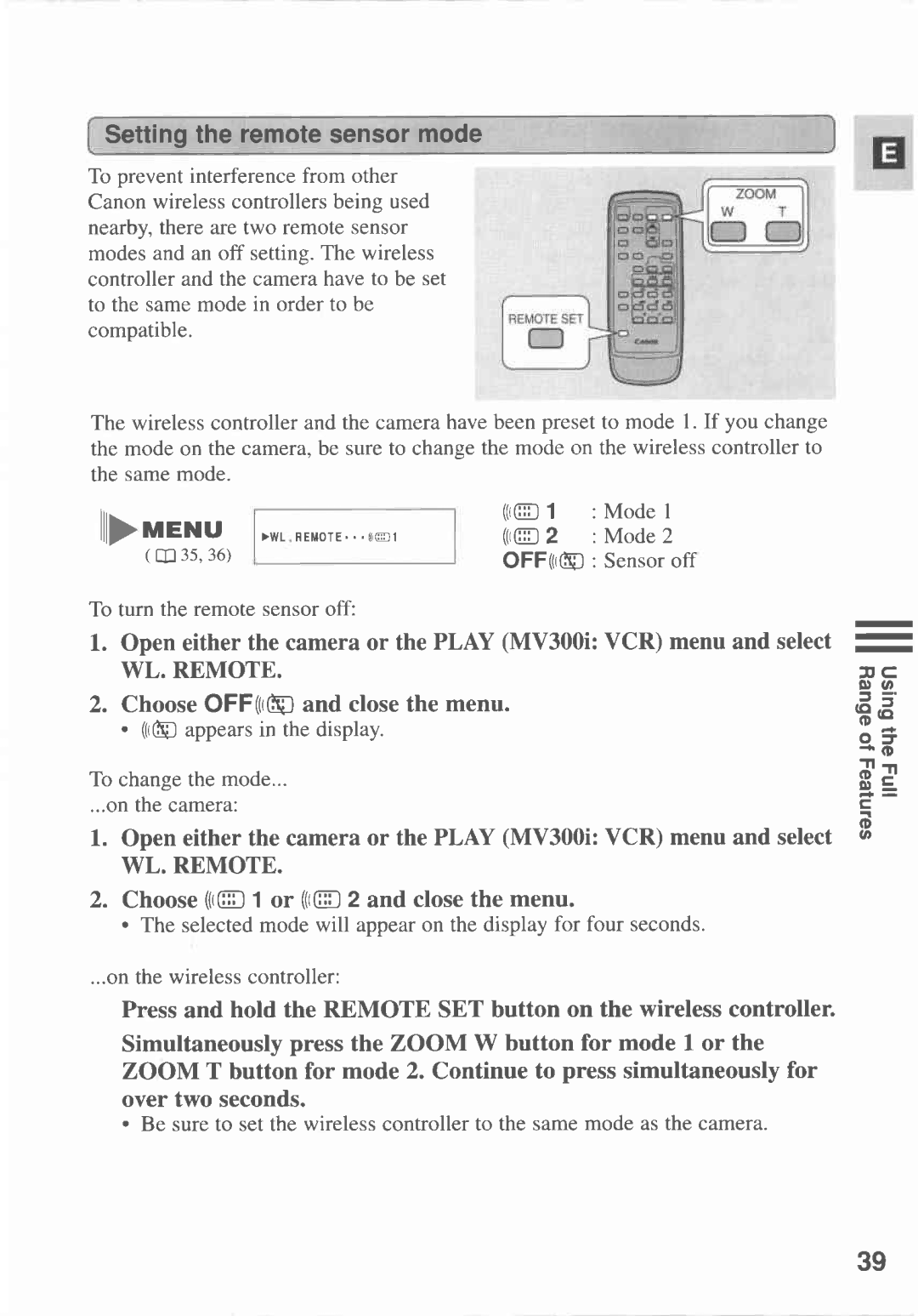 Canon MV300 manual 