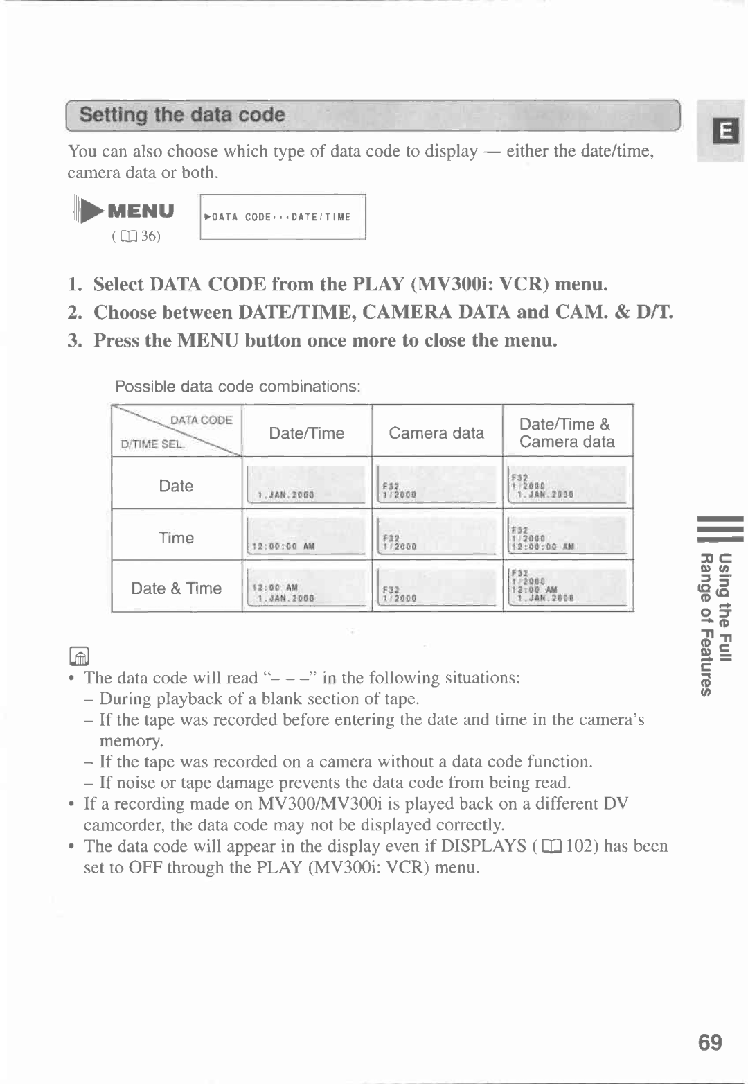 Canon MV300 manual 