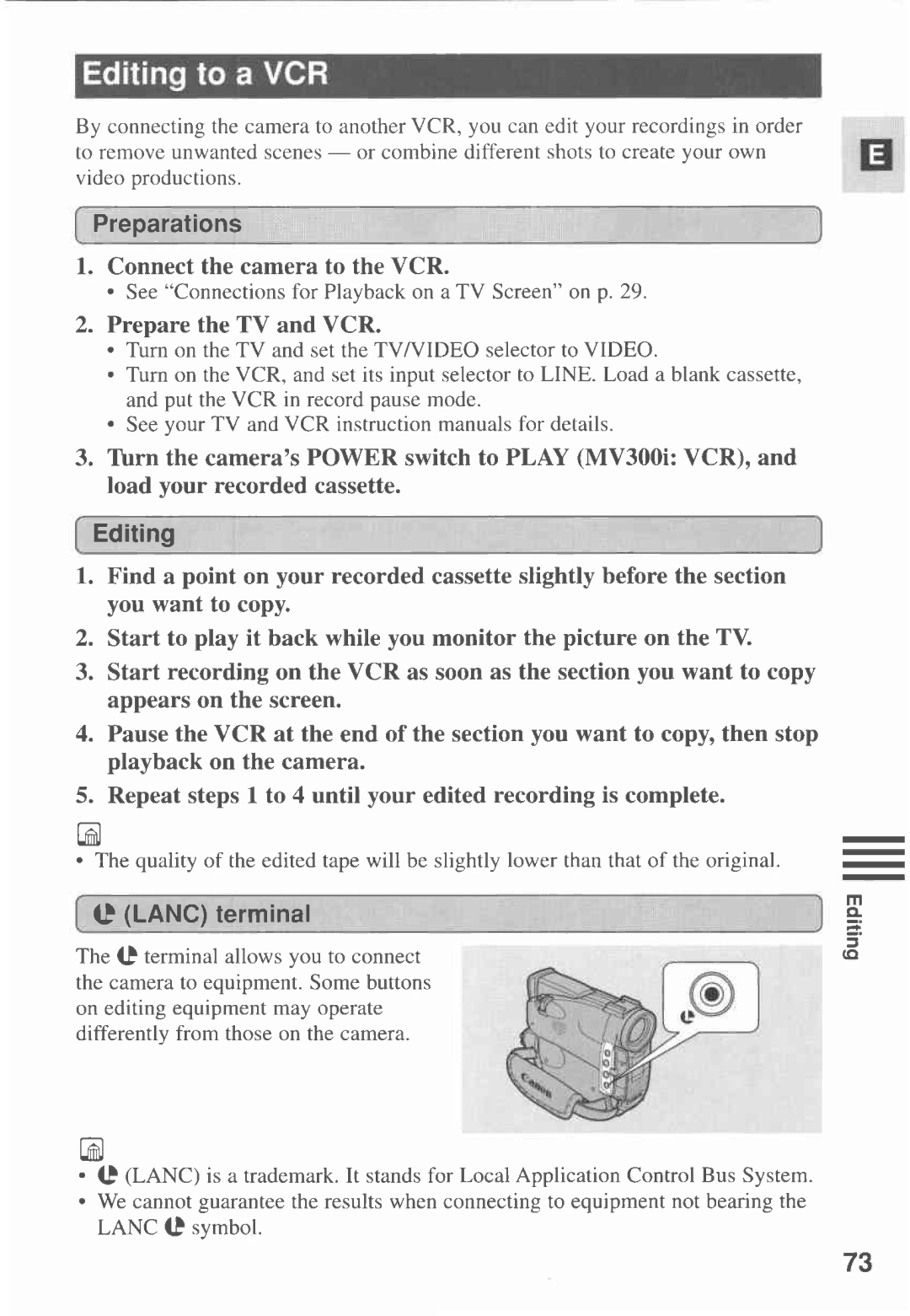 Canon MV300 manual 