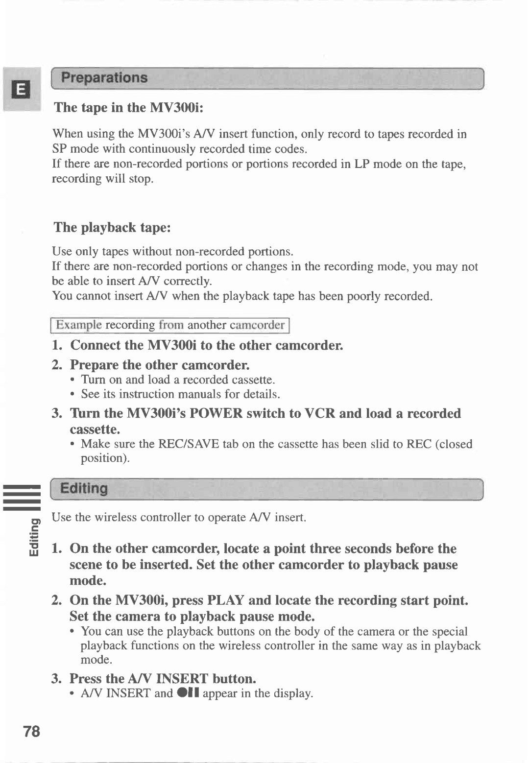 Canon MV300 manual 