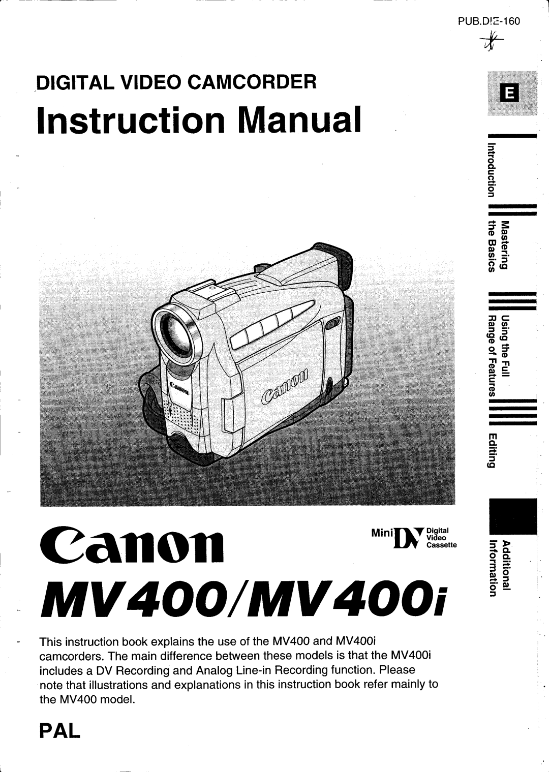 Canon MV400i manual 