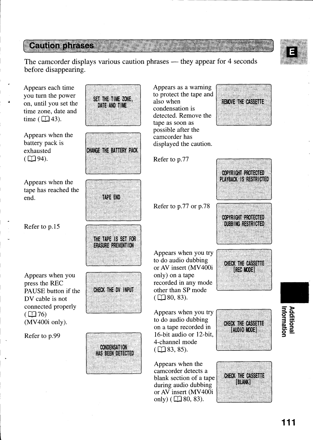 Canon MV400i manual 