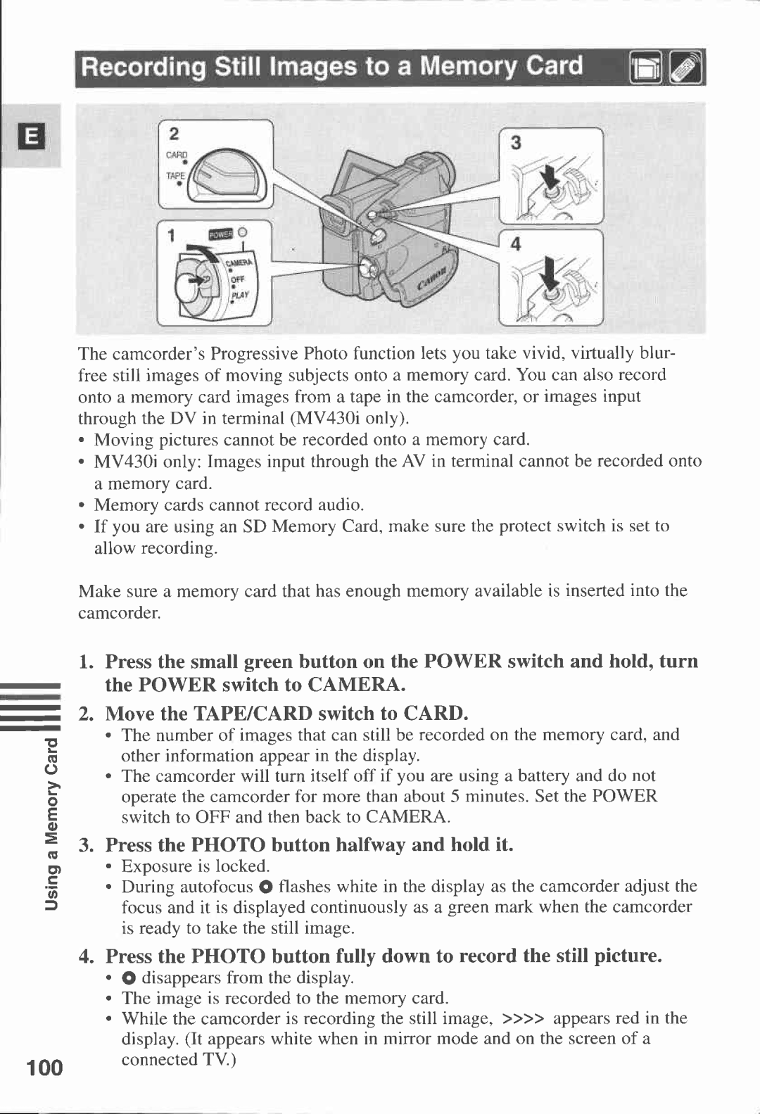 Canon MV430i manual 