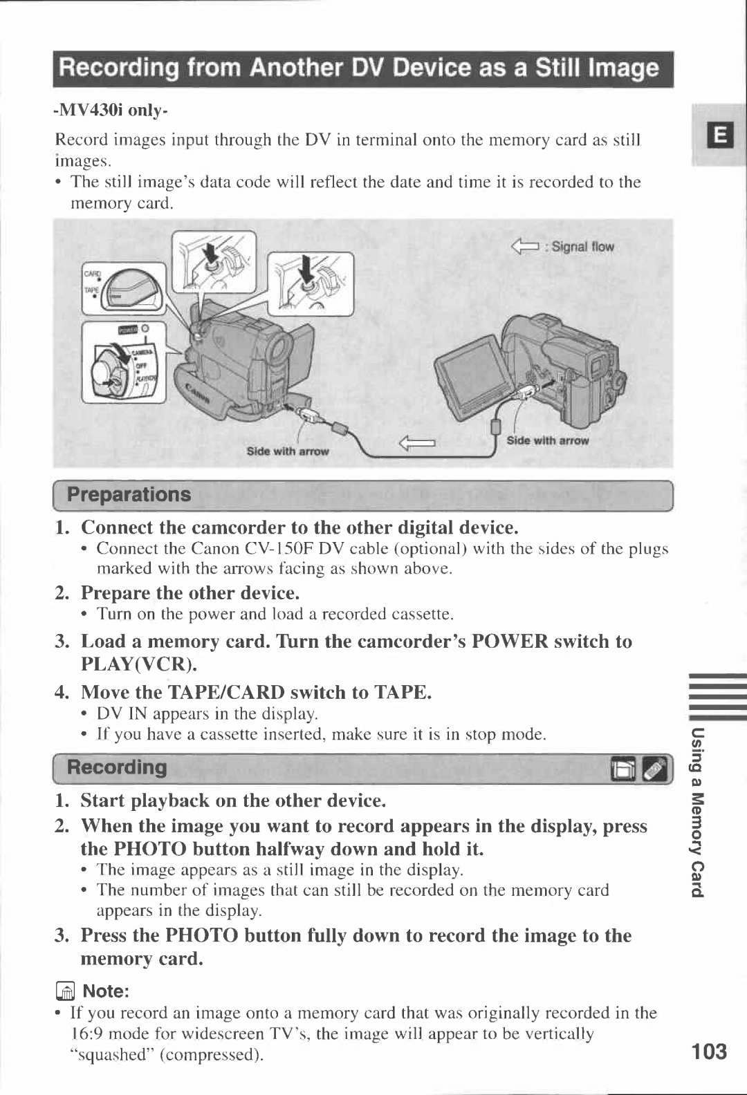 Canon MV430i manual 