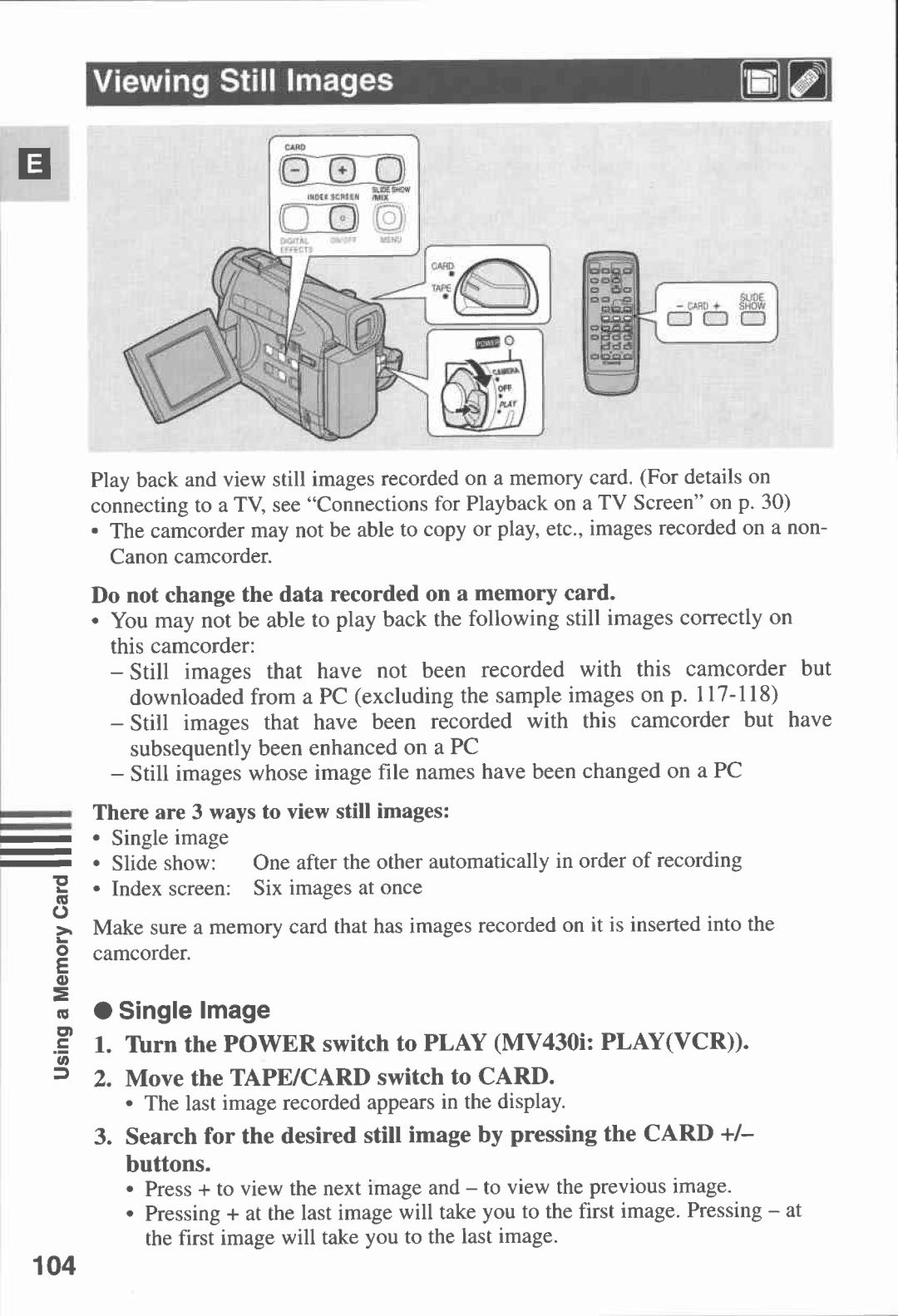 Canon MV430i manual 