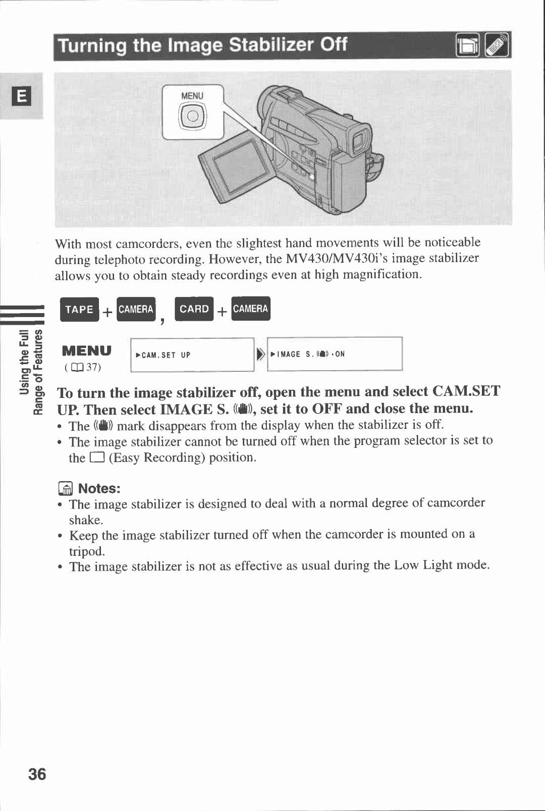 Canon MV430i manual 