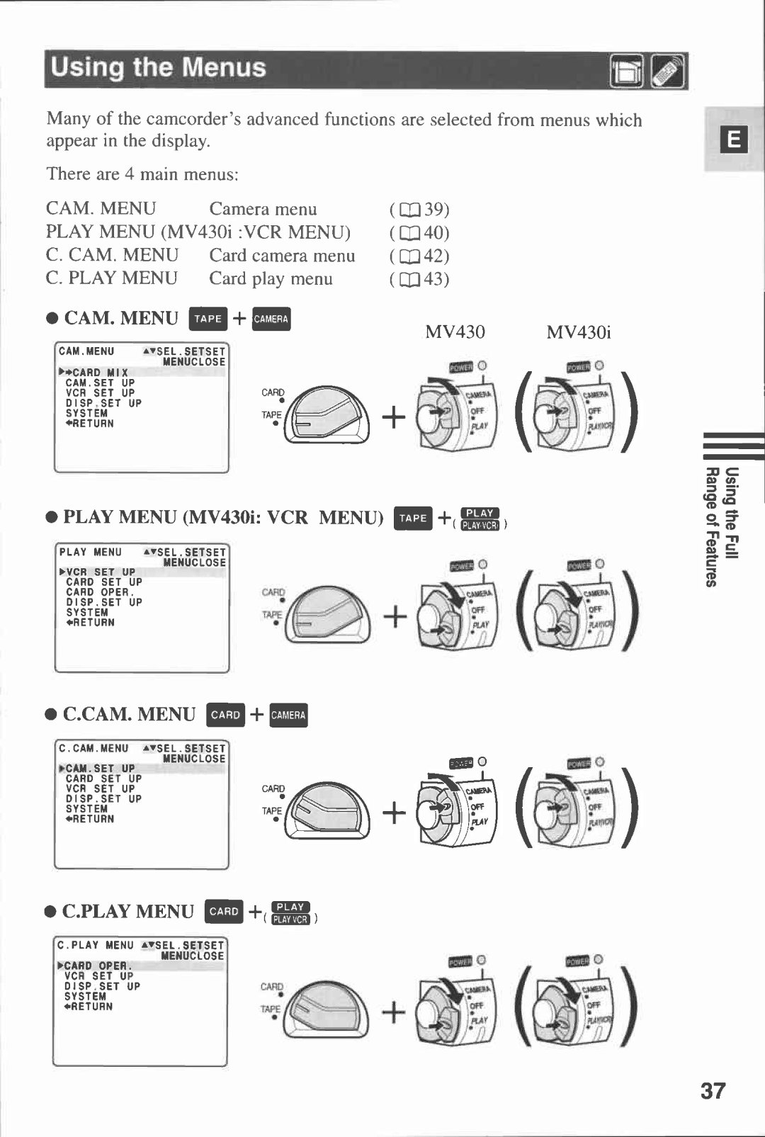 Canon MV430i manual 