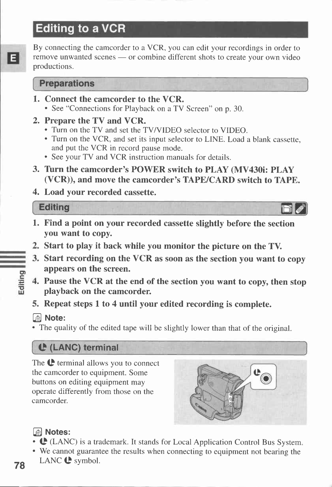 Canon MV430i manual 