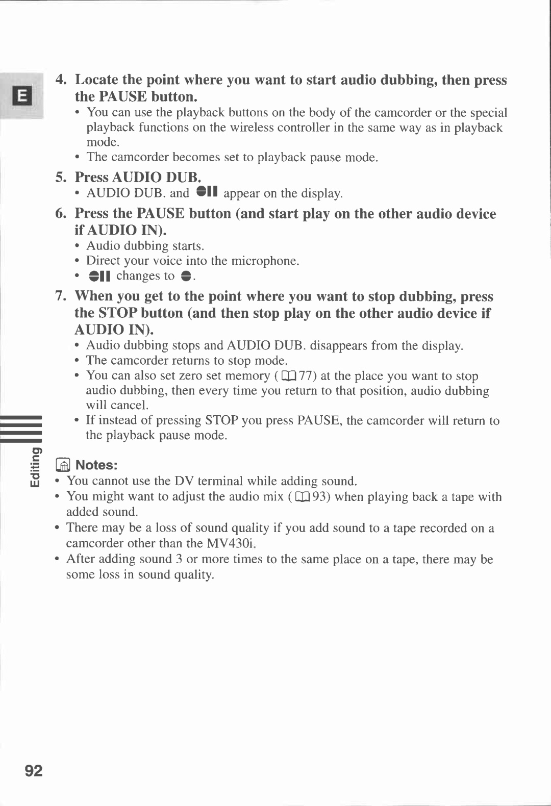 Canon MV430i manual 