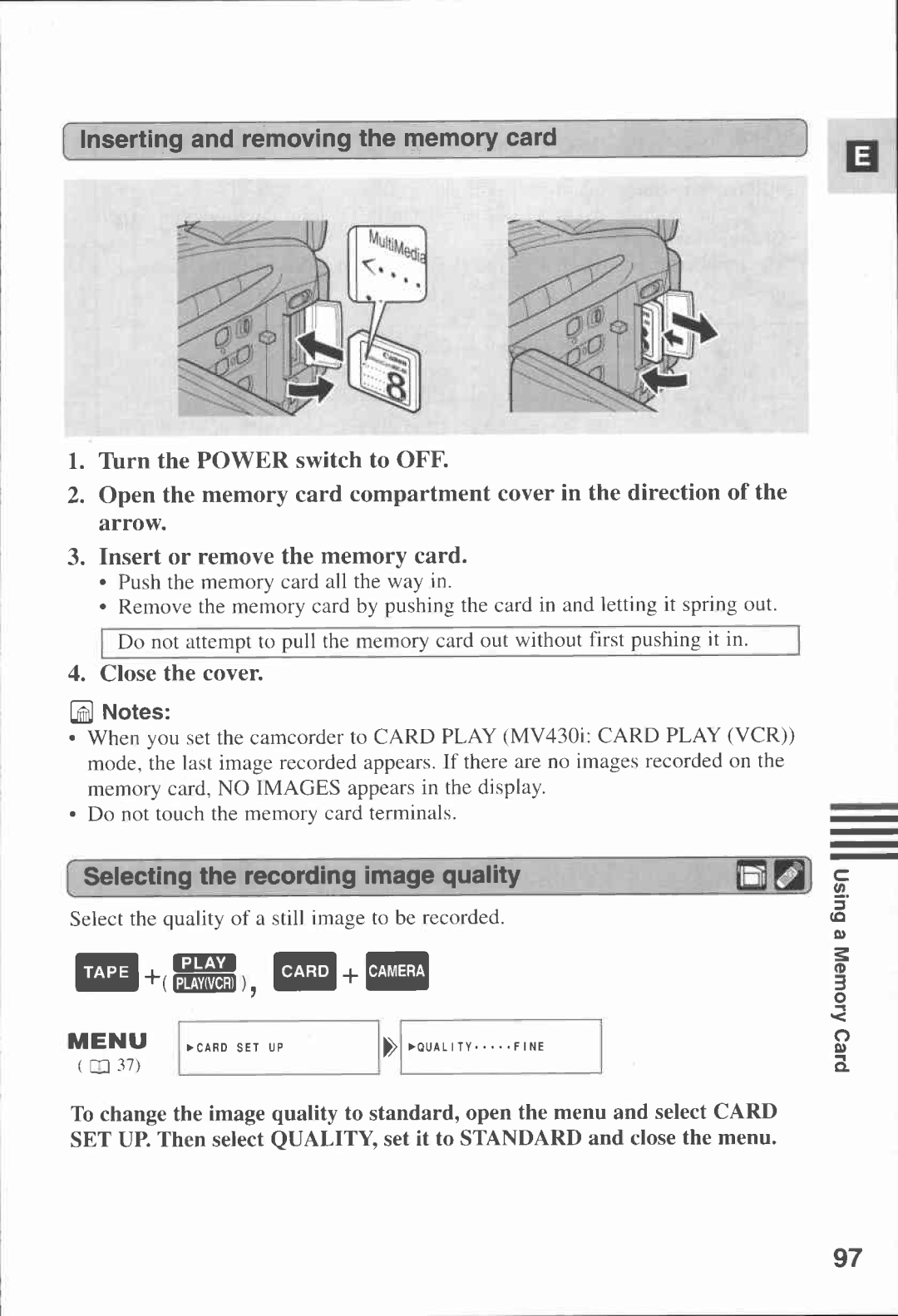 Canon MV430i manual 