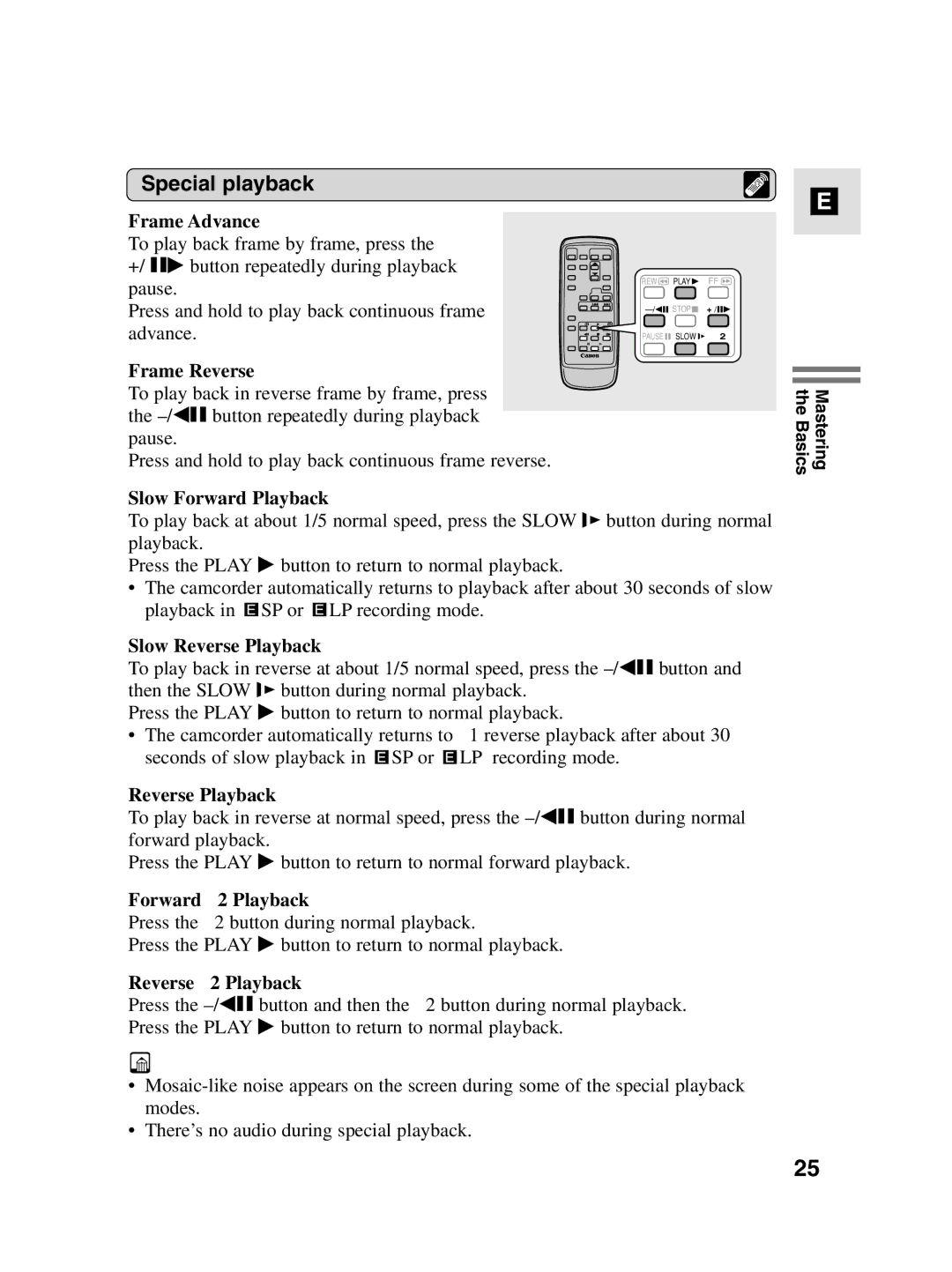 Canon MV4i MC instruction manual Special playback 