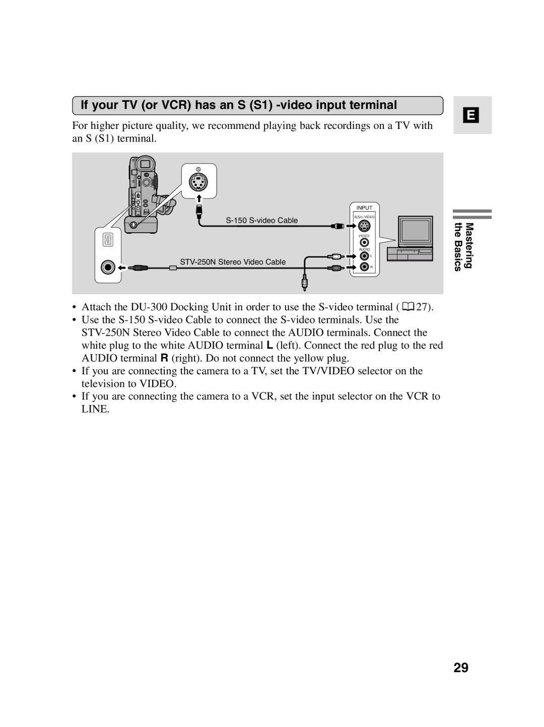 Canon MV4i MC instruction manual If your TV or VCR has an S S1 -video input terminal 