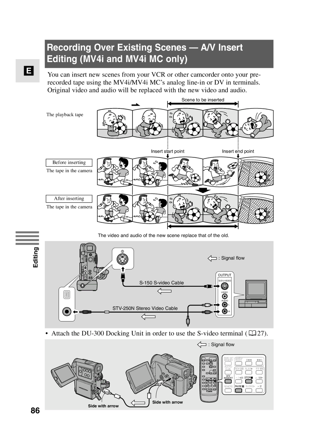 Canon MV4i MC instruction manual Playback tape 