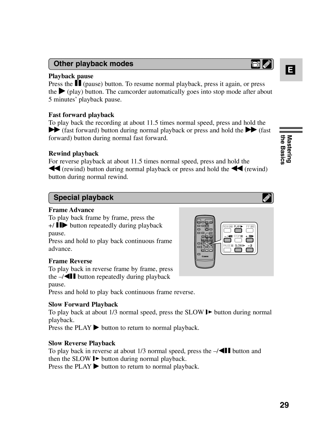 Canon MV500i instruction manual Other playback modes, Special playback 