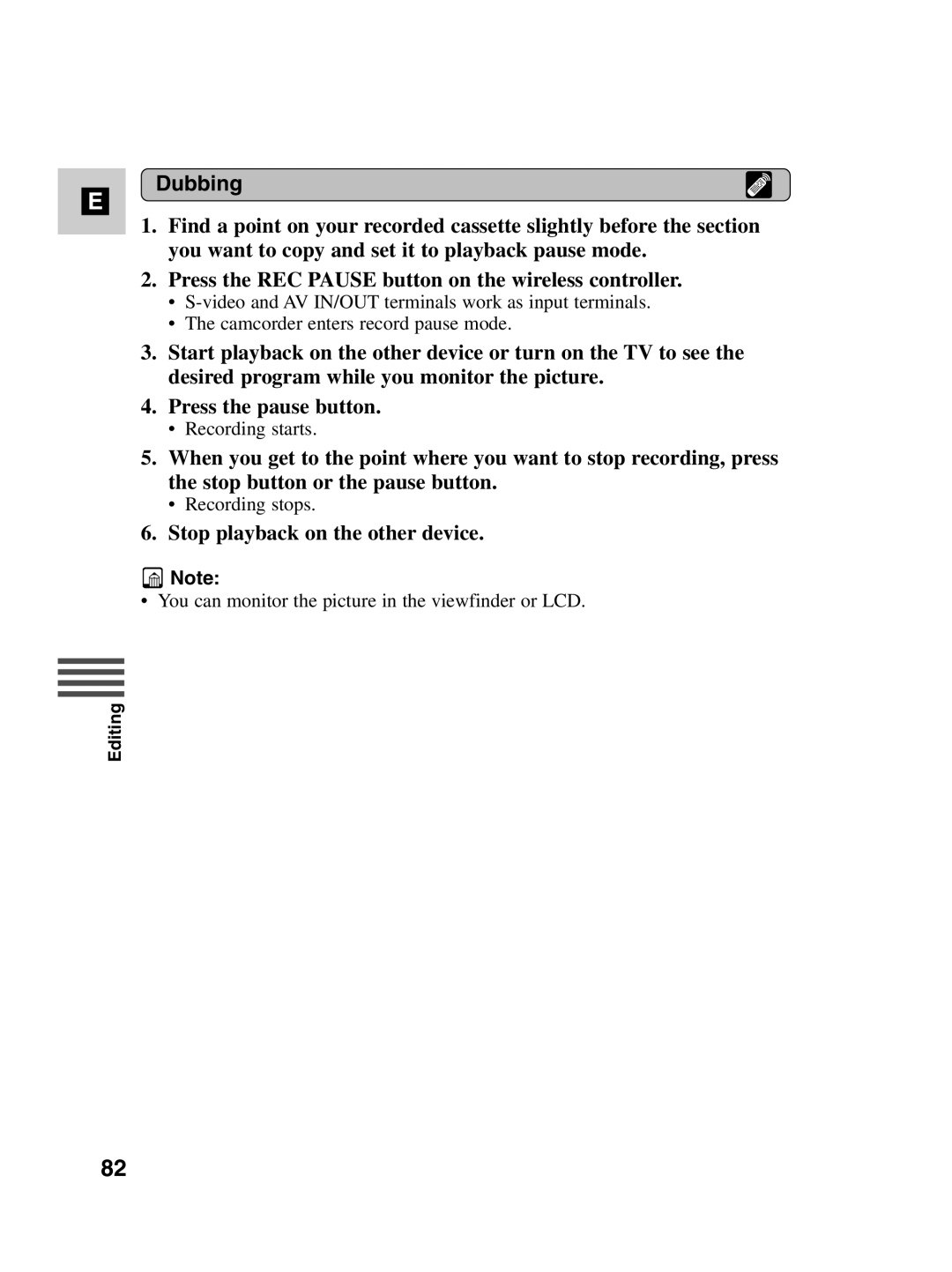 Canon MV500i instruction manual You can monitor the picture in the viewfinder or LCD 