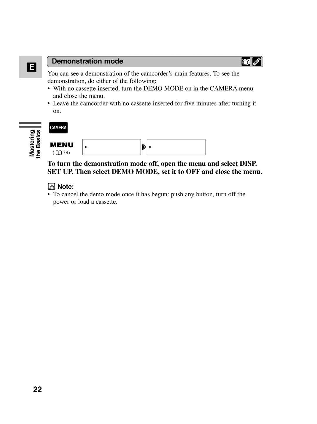 Canon MV500i instruction manual Demonstration mode 