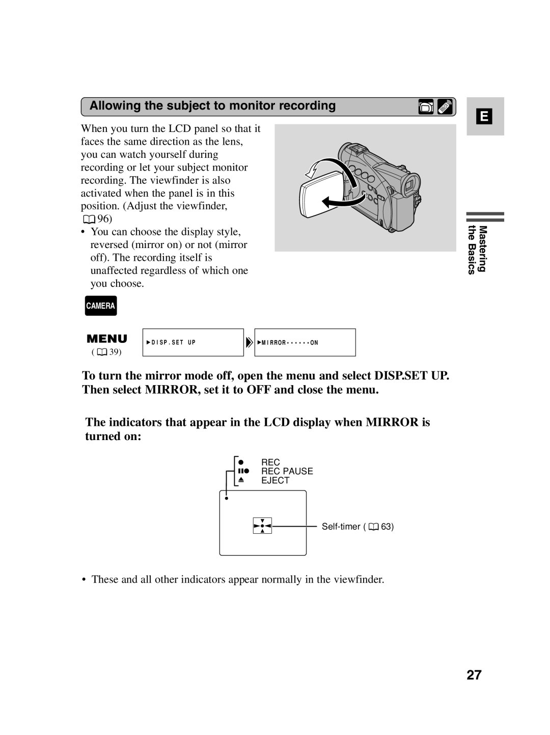 Canon MV500i instruction manual Allowing the subject to monitor recording 