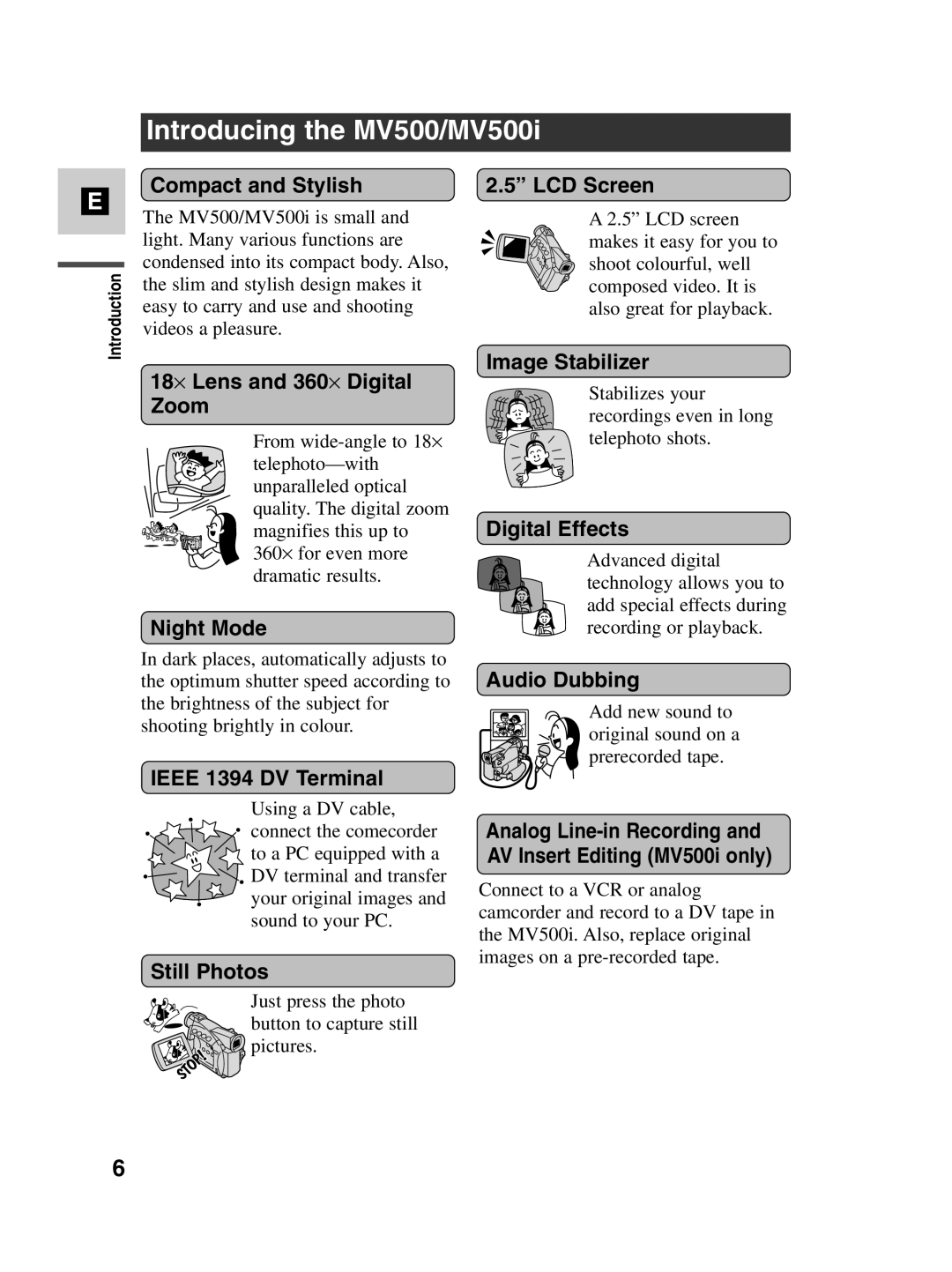 Canon instruction manual Introducing the MV500/MV500i 