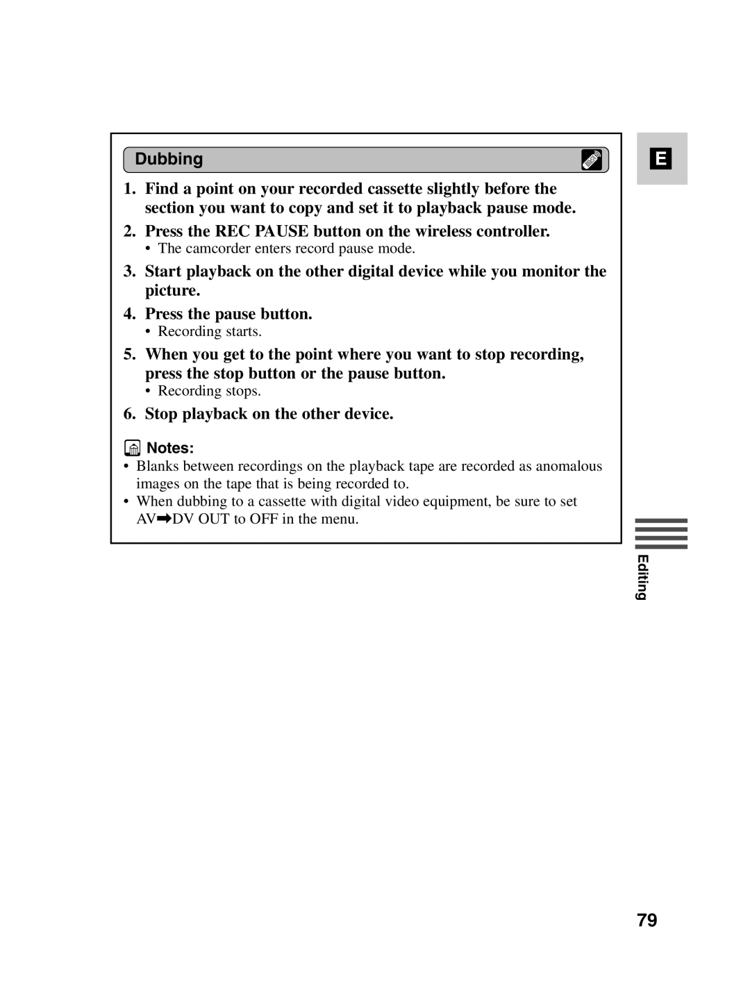 Canon MV500i instruction manual Press the REC Pause button on the wireless controller, Stop playback on the other device 