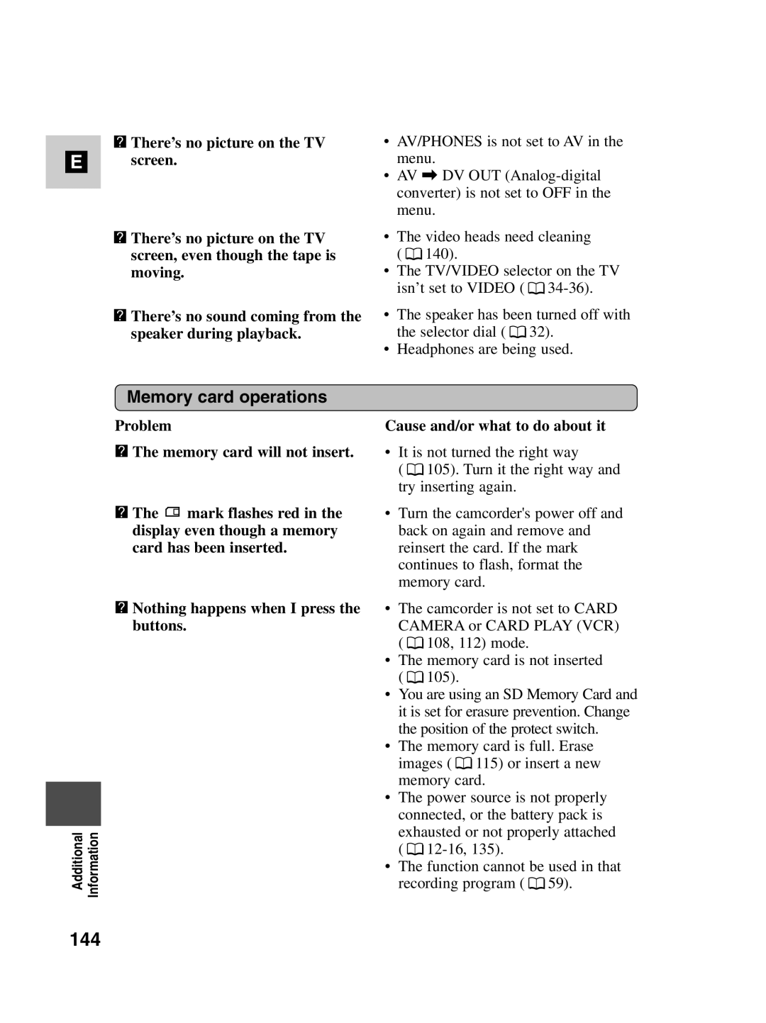 Canon MV530i, MV550i instruction manual 144, Memory card operations 