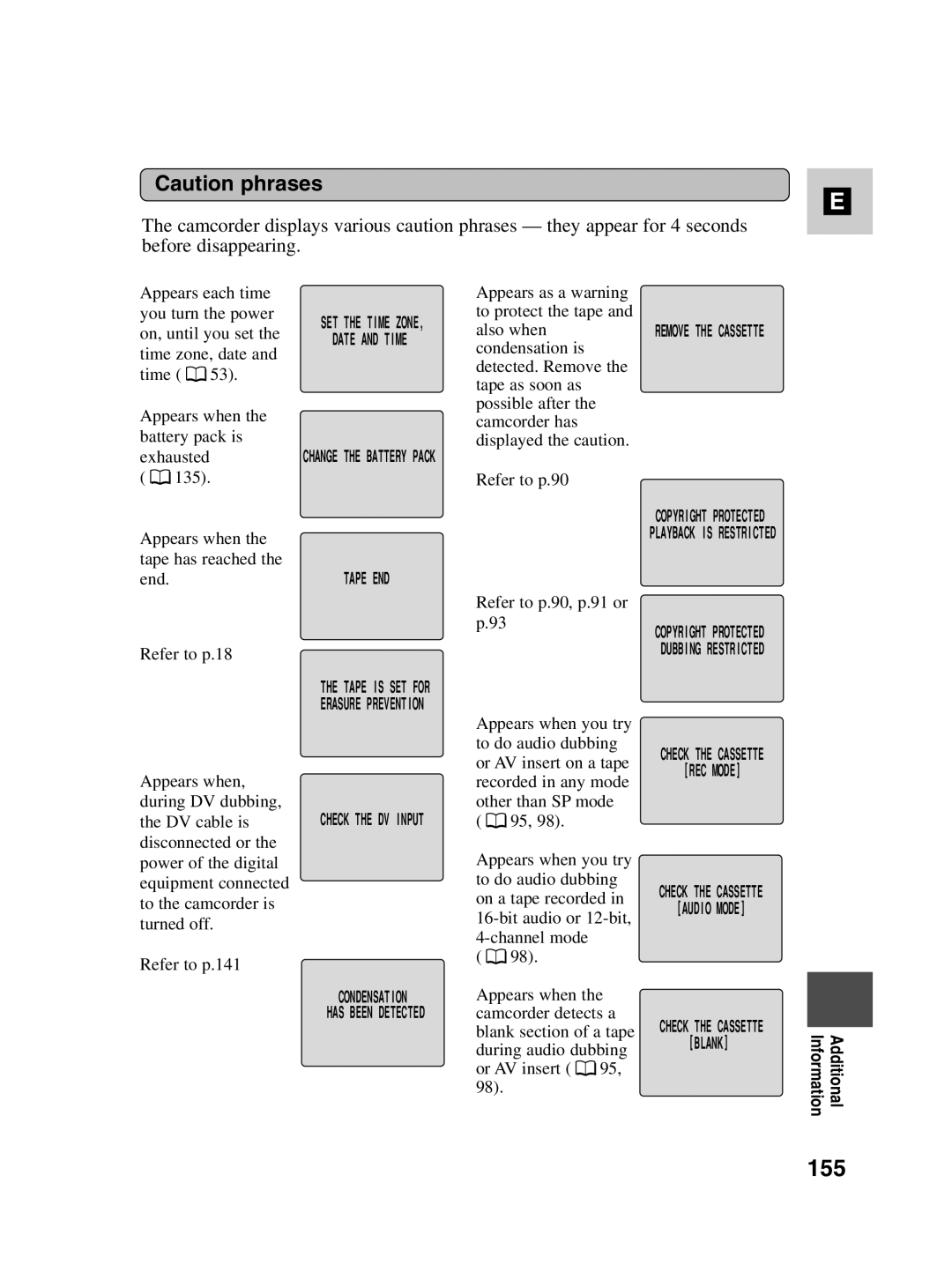 Canon MV550i, MV530i instruction manual 155, Condensation 