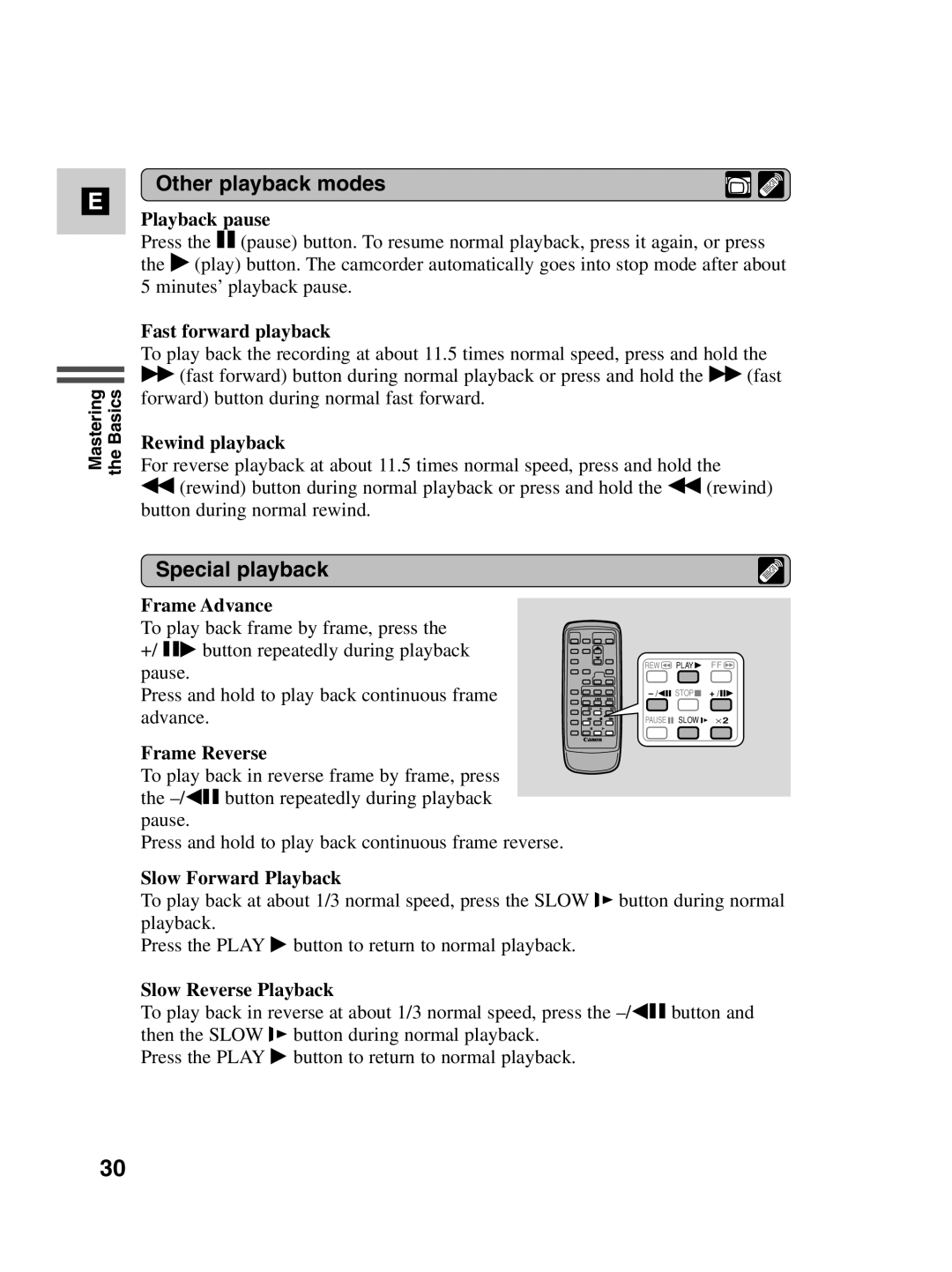 Canon MV530i, MV550i instruction manual Other playback modes, Special playback 