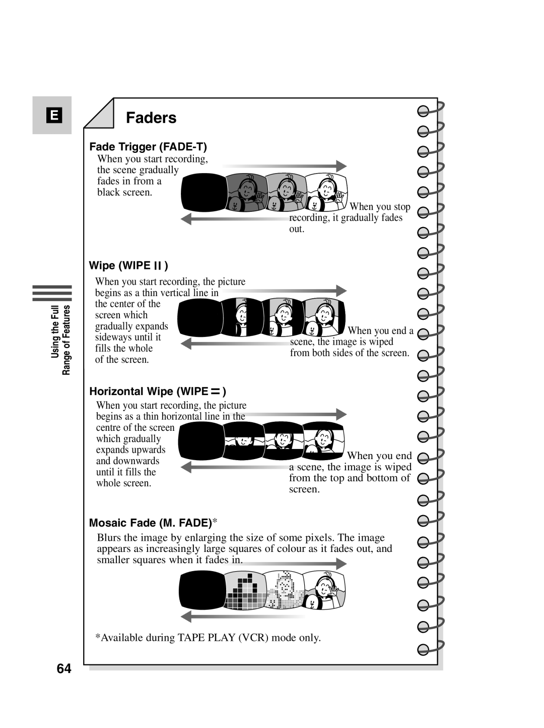 Canon MV530i, MV550i instruction manual Faders 