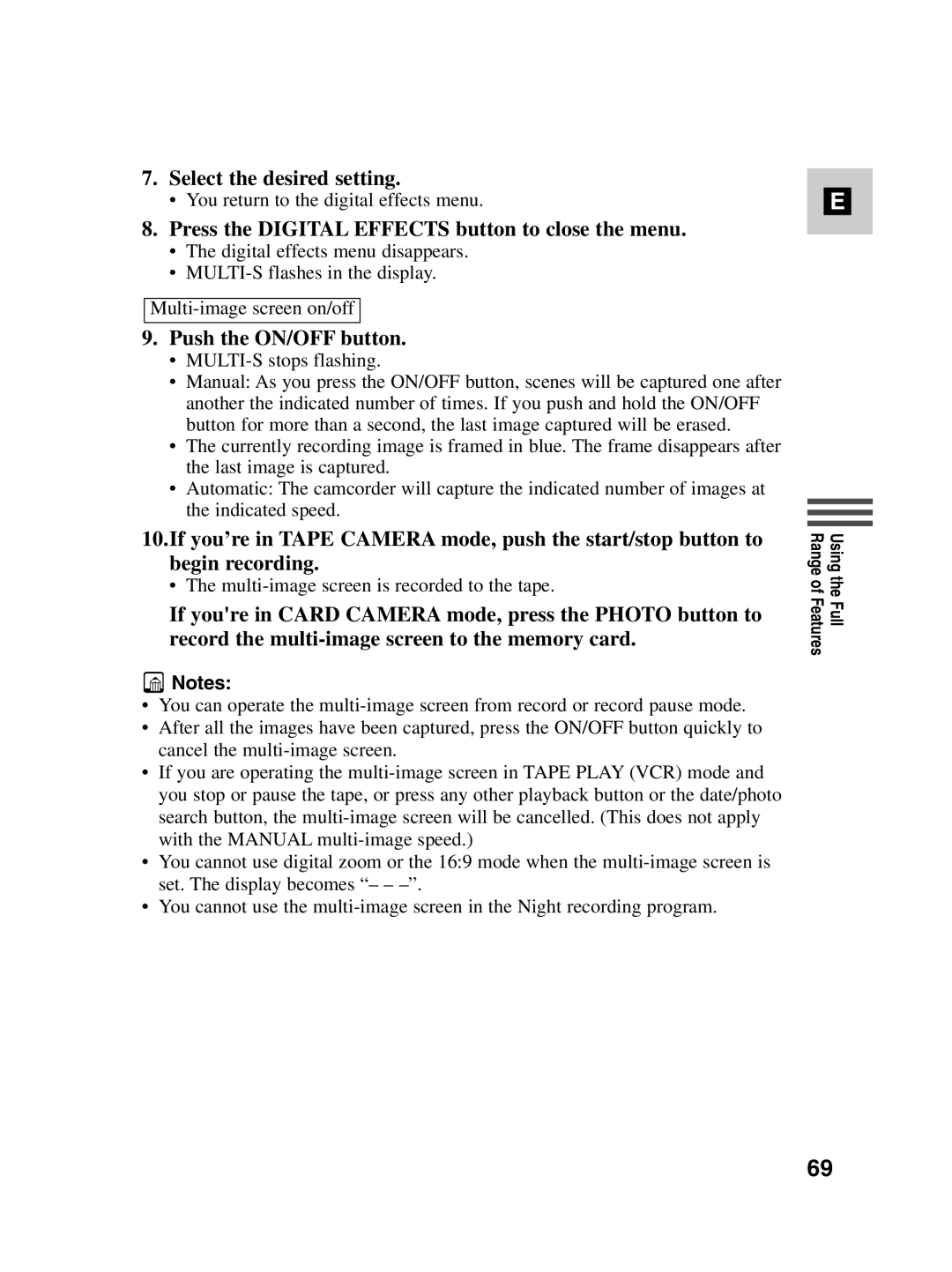 Canon MV550i, MV530i instruction manual Push the ON/OFF button 