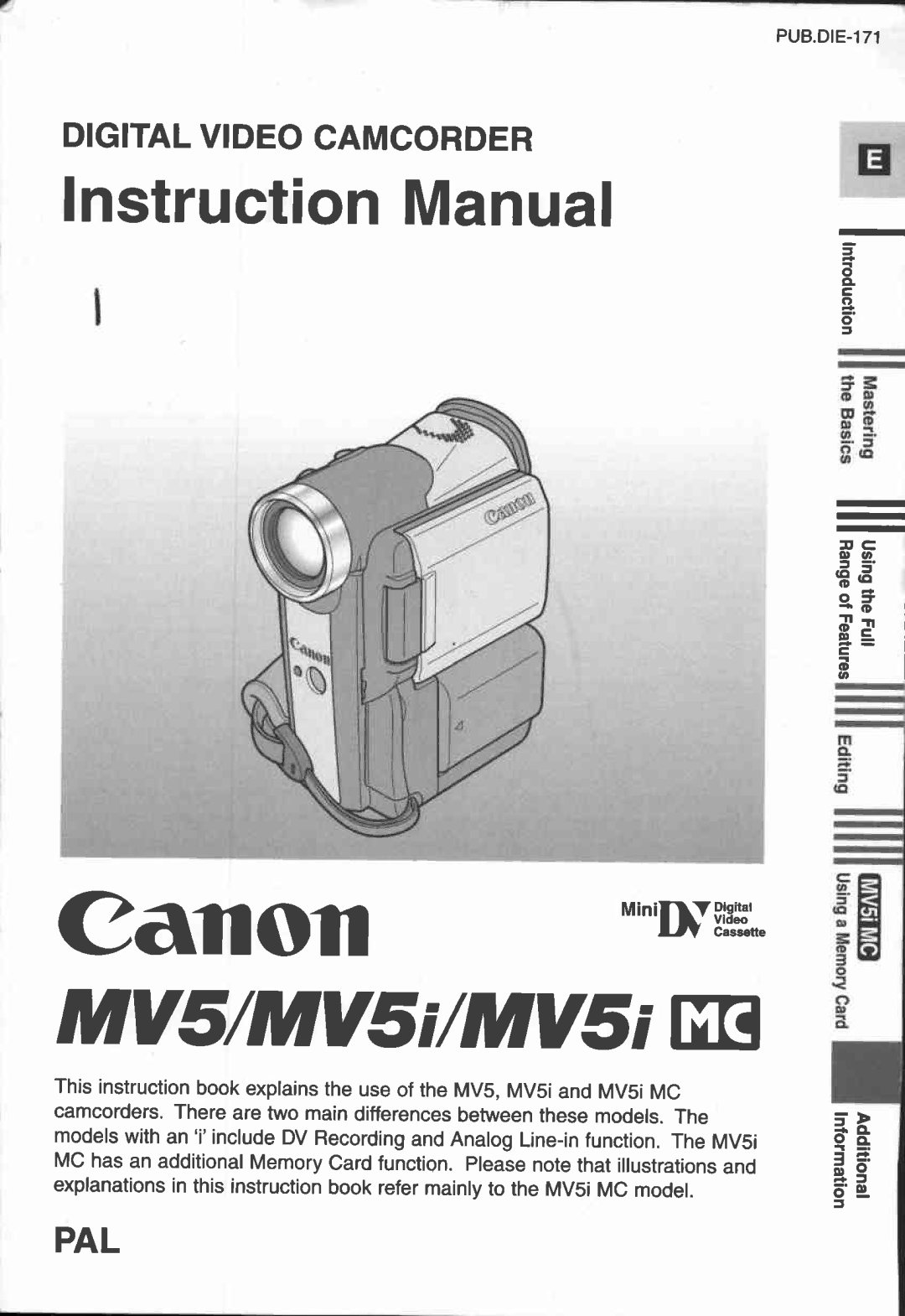 Canon MV5i manual 