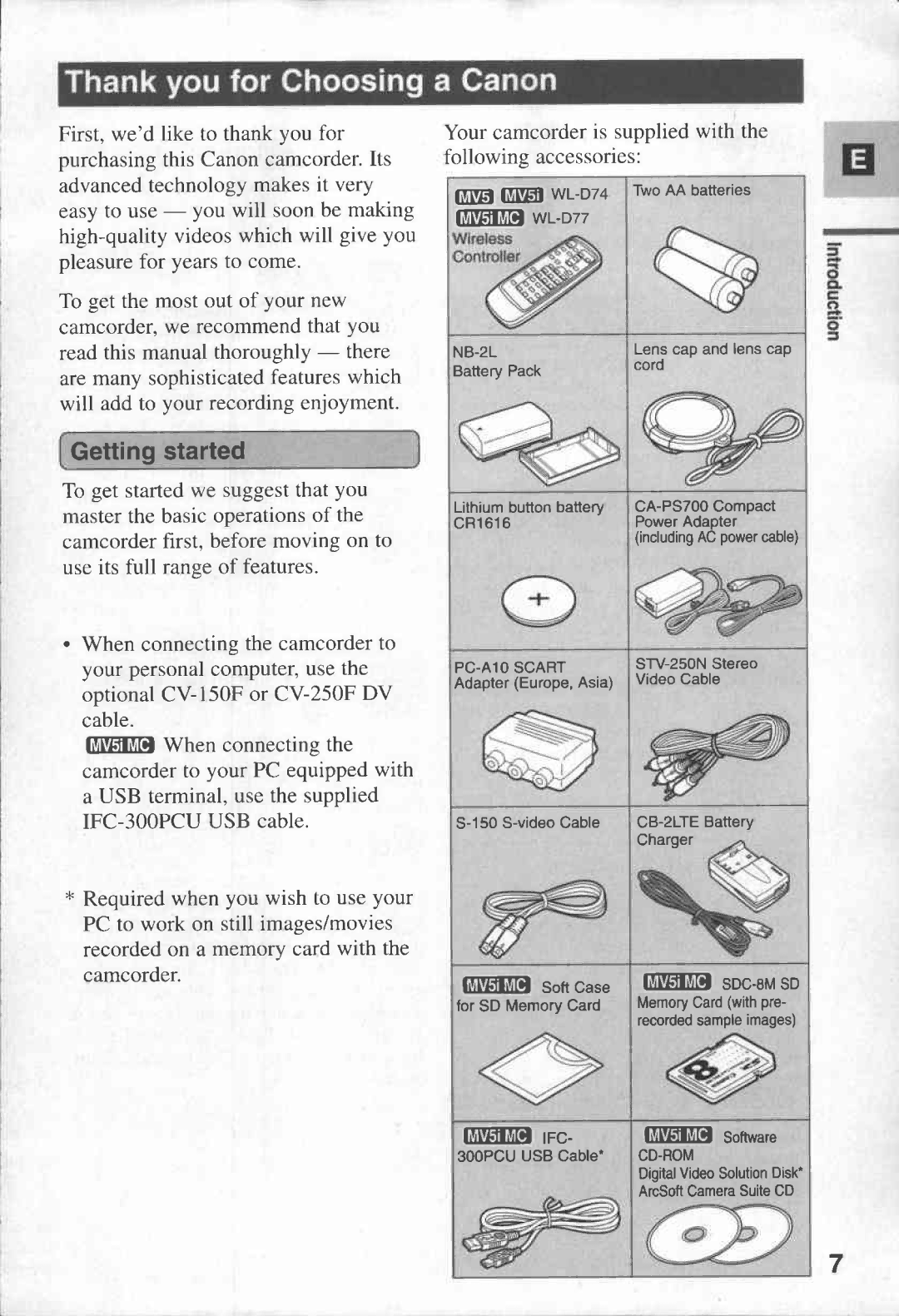 Canon MV5i manual 