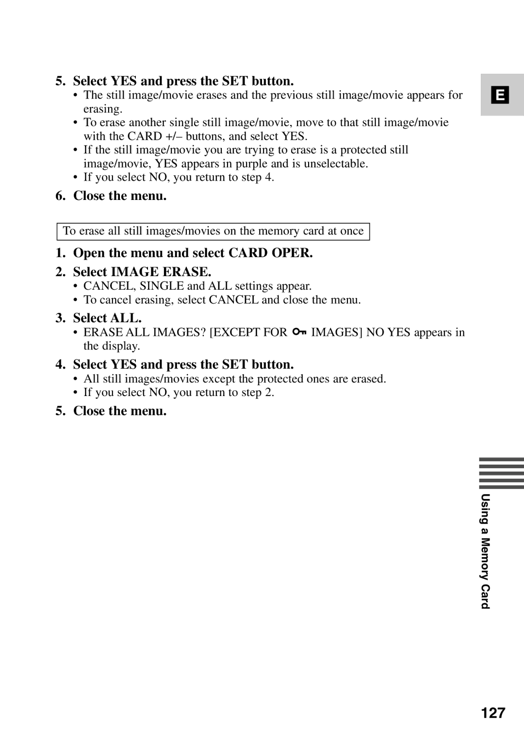 Canon MV6iMC instruction manual 127, Select ALL 