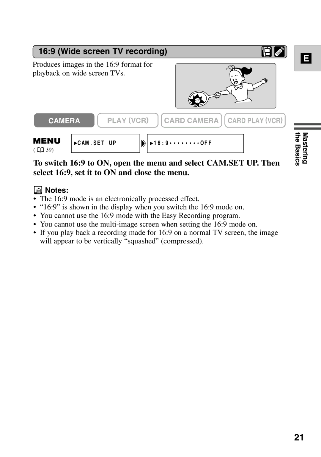 Canon MV6iMC instruction manual Wide screen TV recording 