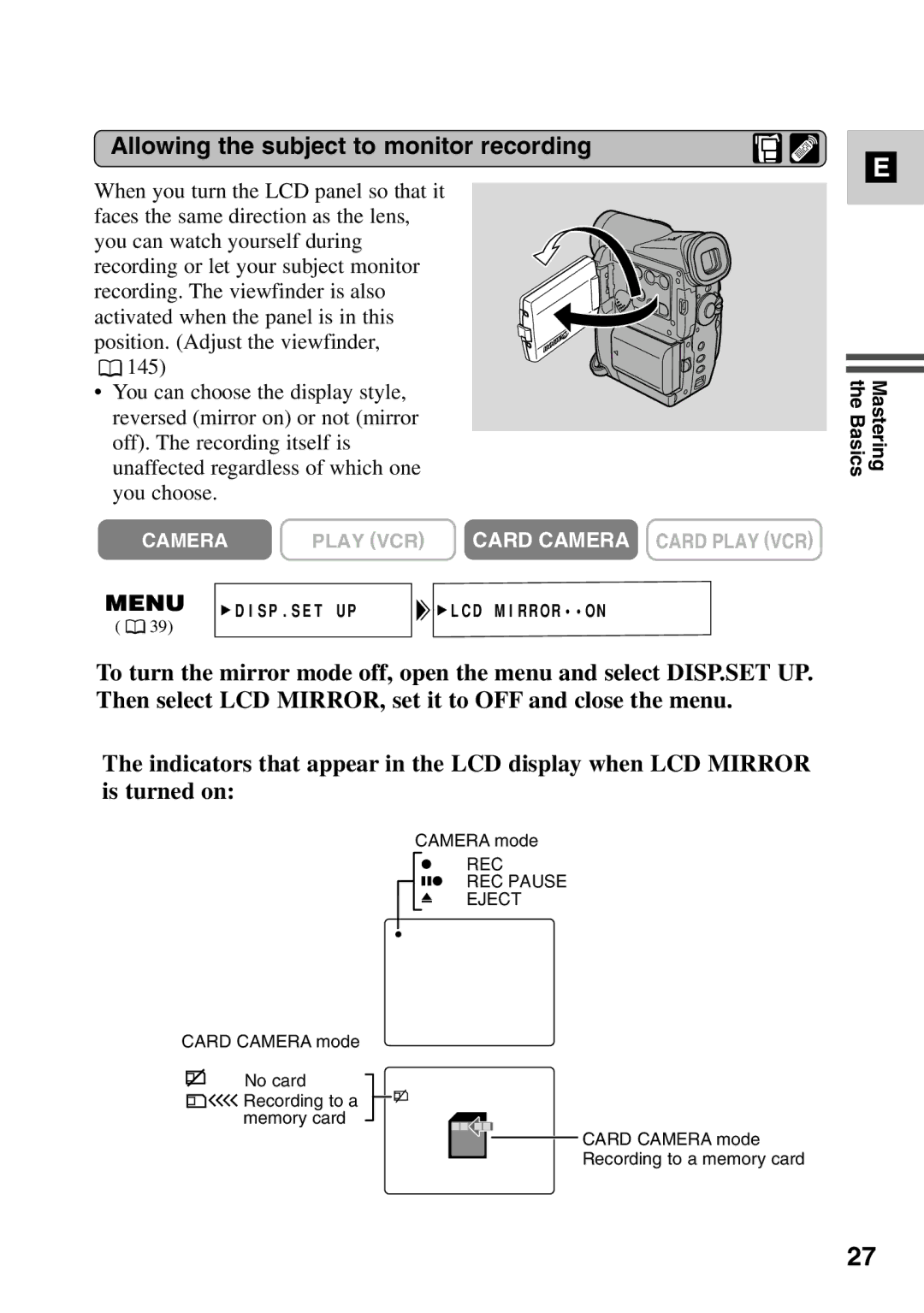 Canon MV6iMC instruction manual Allowing the subject to monitor recording, REC REC Pause Eject 