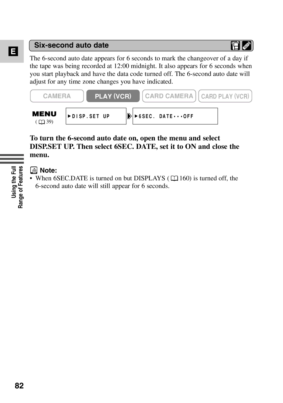 Canon MV6iMC instruction manual Six-second auto date 