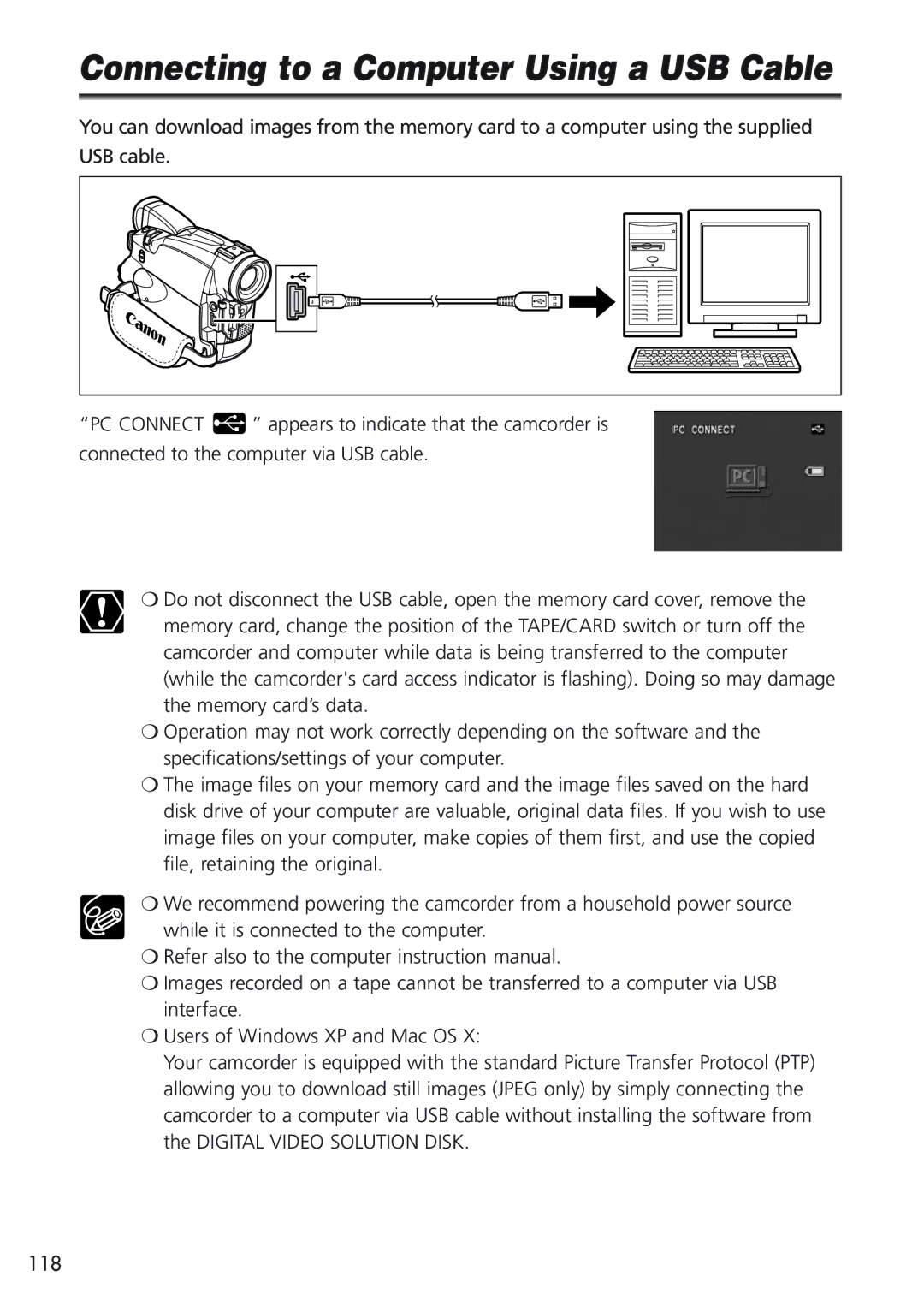 Canon MV750i, MV730i, MV700i, MV690 instruction manual Connecting to a Computer Using a USB Cable 