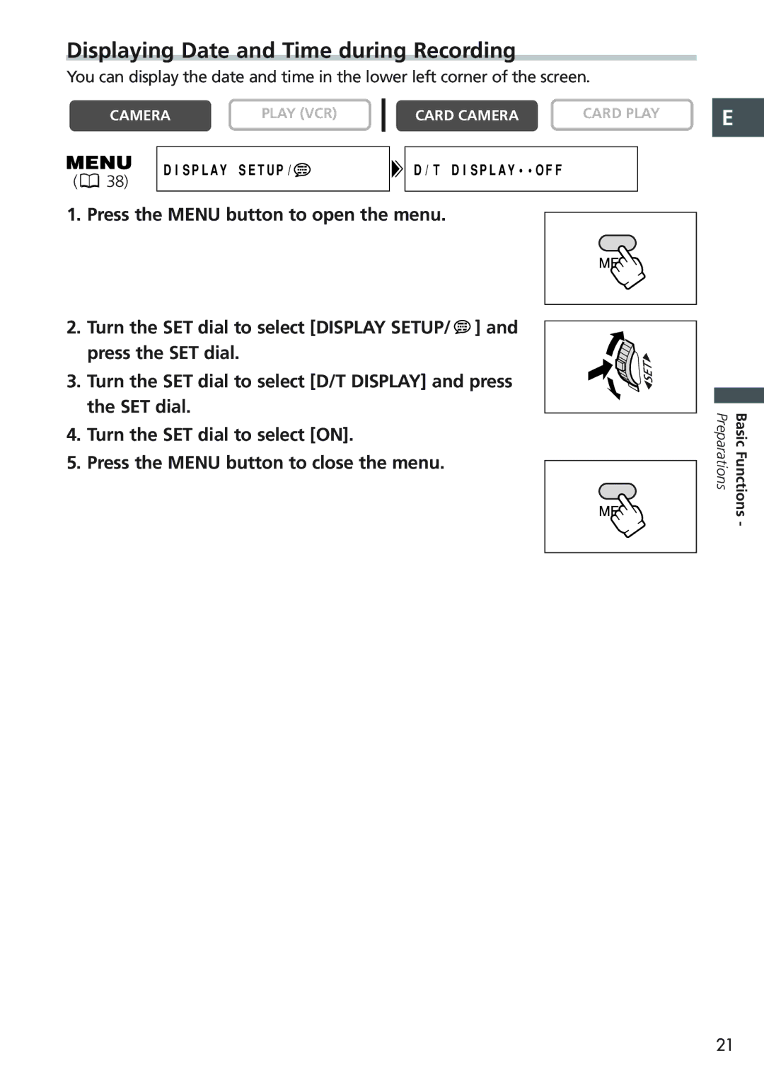 Canon MV730i, MV700i, MV750i, MV690 instruction manual Displaying Date and Time during Recording 