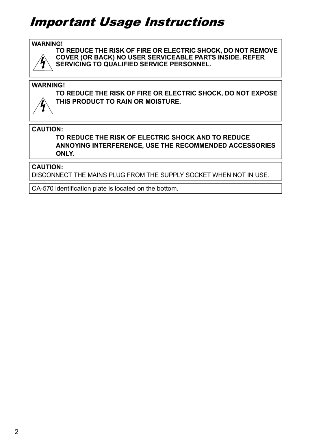 Canon MV790, MV800i instruction manual Important Usage Instructions 