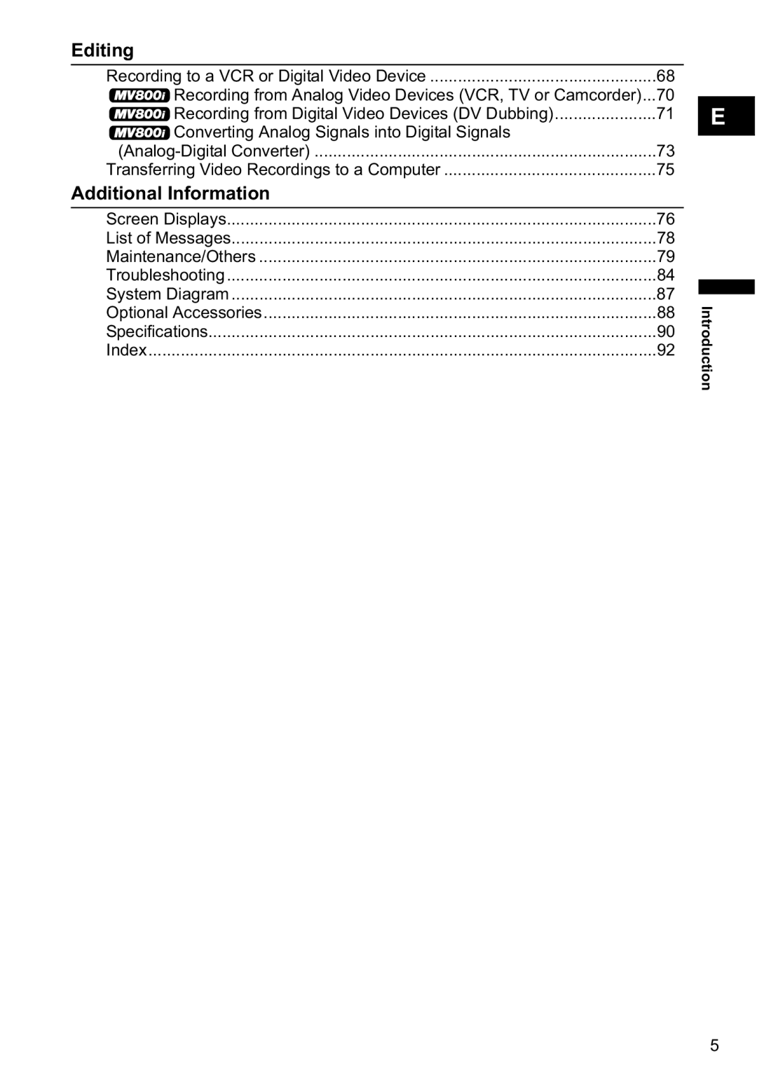 Canon MV790, MV800i instruction manual Editing 