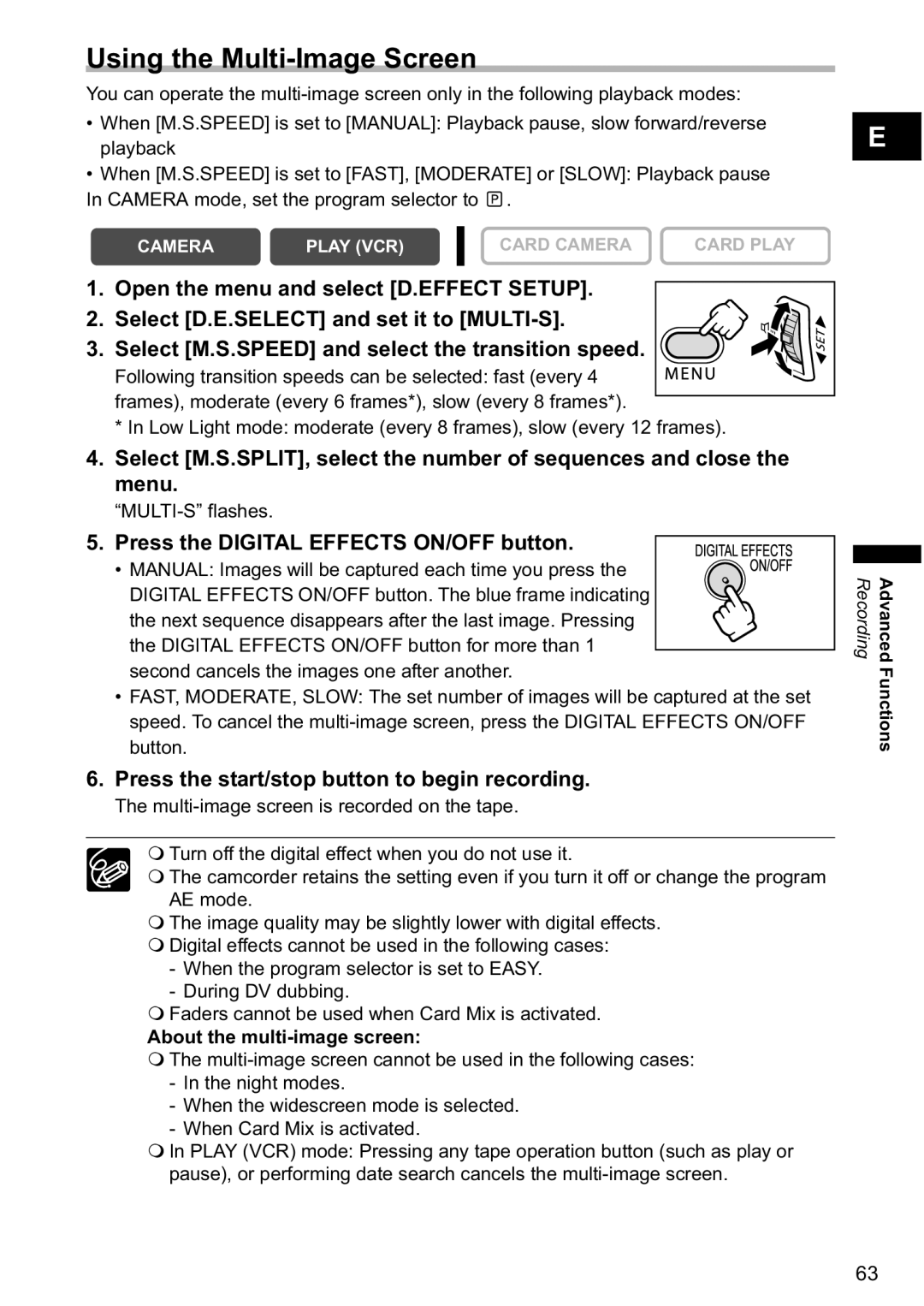 Canon MV880xi instruction manual Using the Multi-Image Screen, MULTI-S flashes, About the multi-image screen 