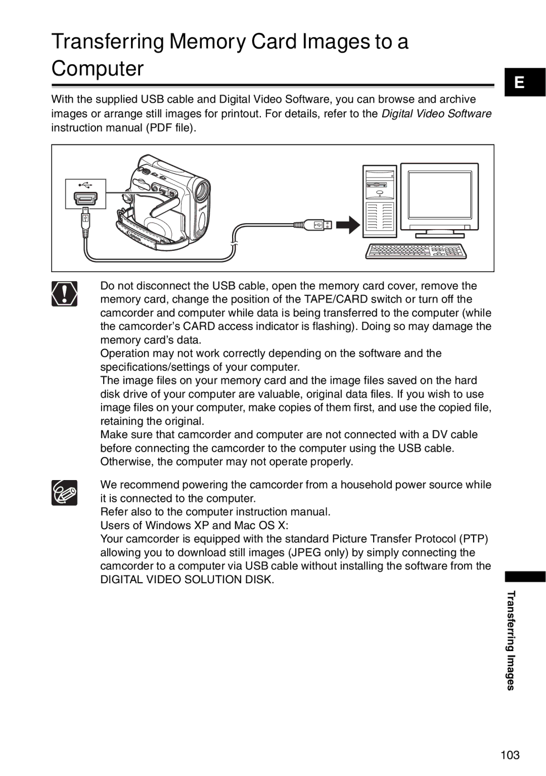 Canon MV960, MV940, MV 950 instruction manual Transferring Memory Card Images to a Computer 