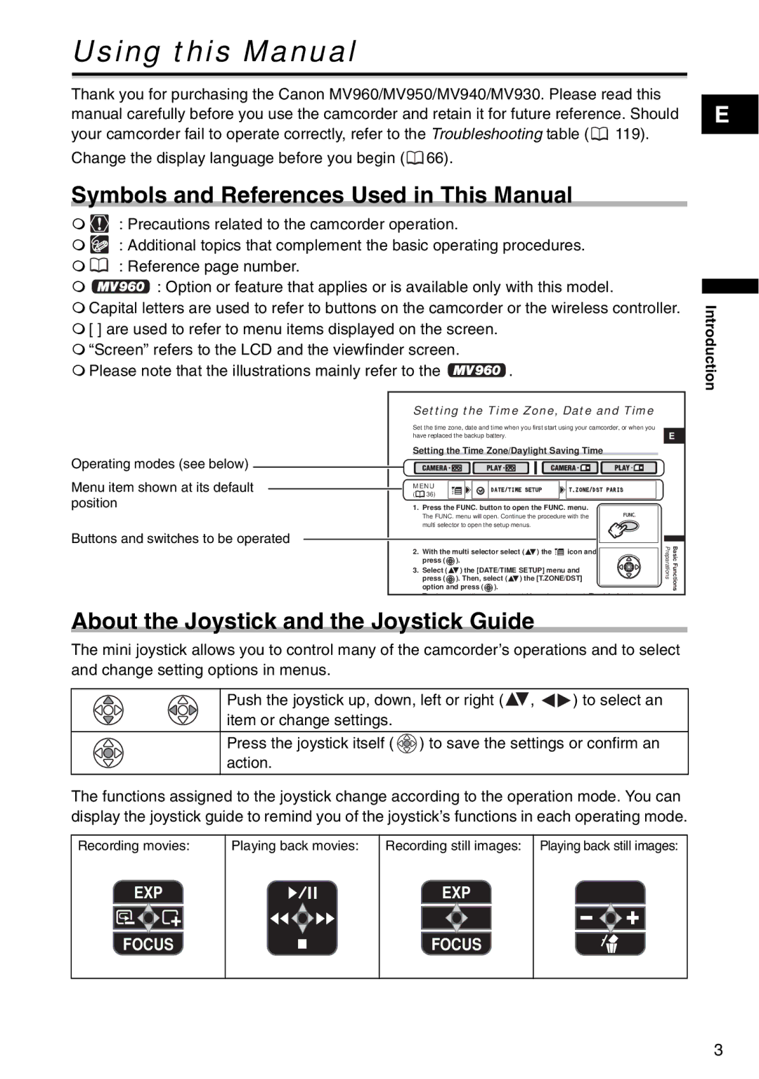 Canon MV940 Using this Manual, Symbols and References Used in This Manual, About the Joystick and the Joystick Guide 