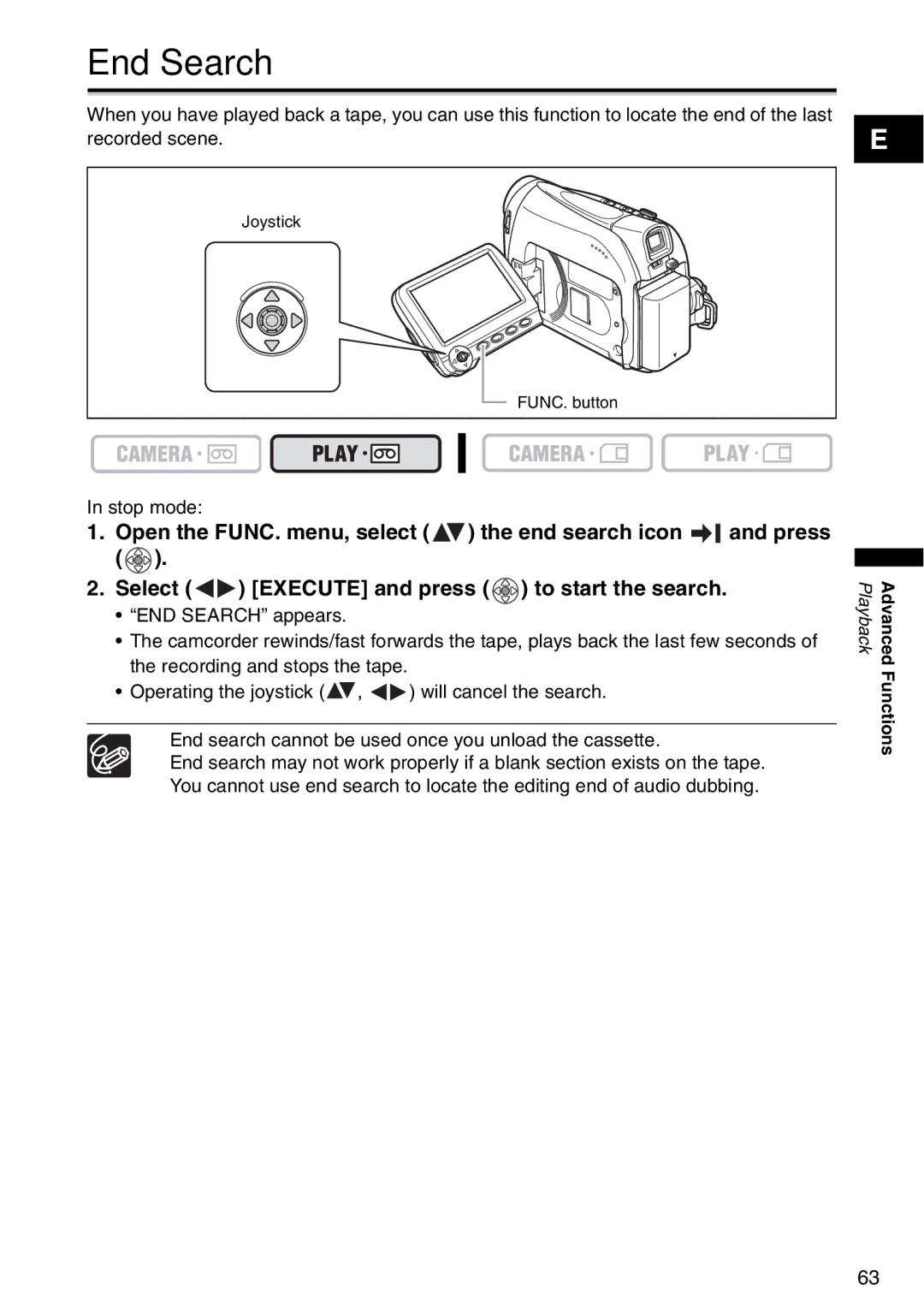 Canon MV940, MV960, MV 950 instruction manual End Search 