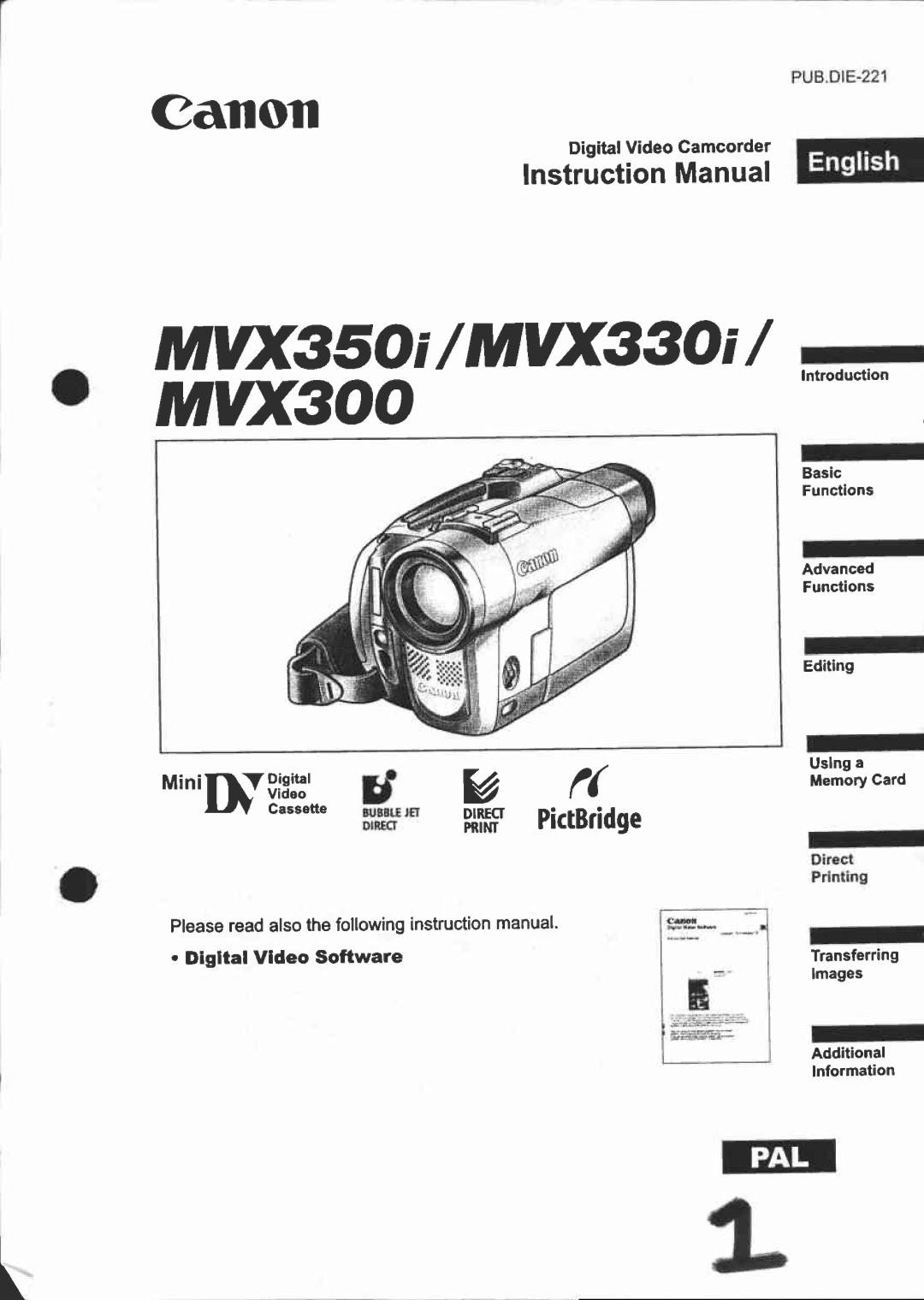 Canon MVX 330 i manual 